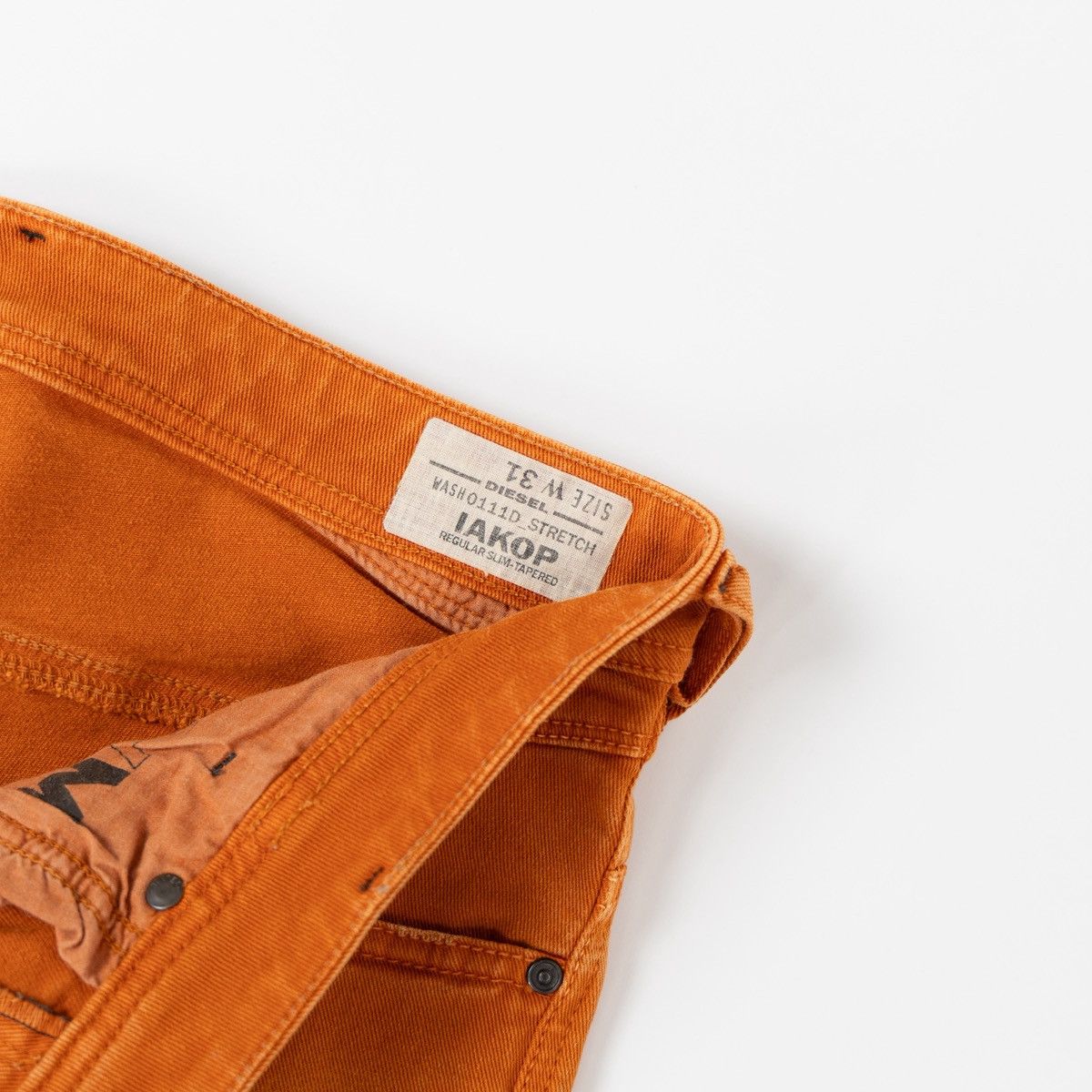 Diesel Diesel Iakop Mens Orange Jeans Regular Slim Tapered Casual Size US 31 - 6 Thumbnail