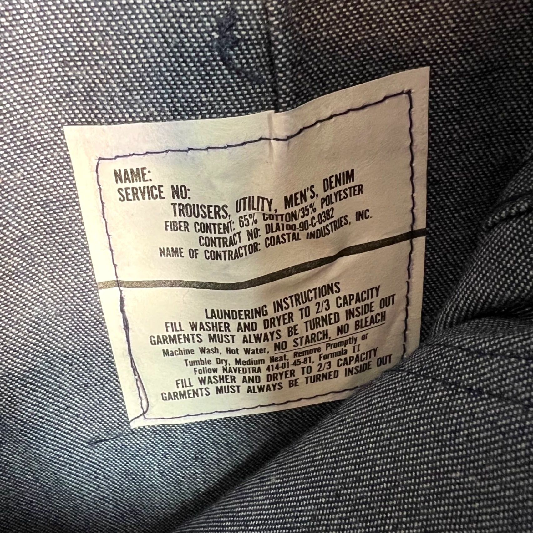 Vintage VINTAGE US Navy Mens 36R Seafarer Denim Utility Flare Leg Trousers NEW! Pants Mens 36R Blue Cotton Blend Flared Denim Dress Pants 28in Inseam Size US 36 / EU 52 - 5 Thumbnail