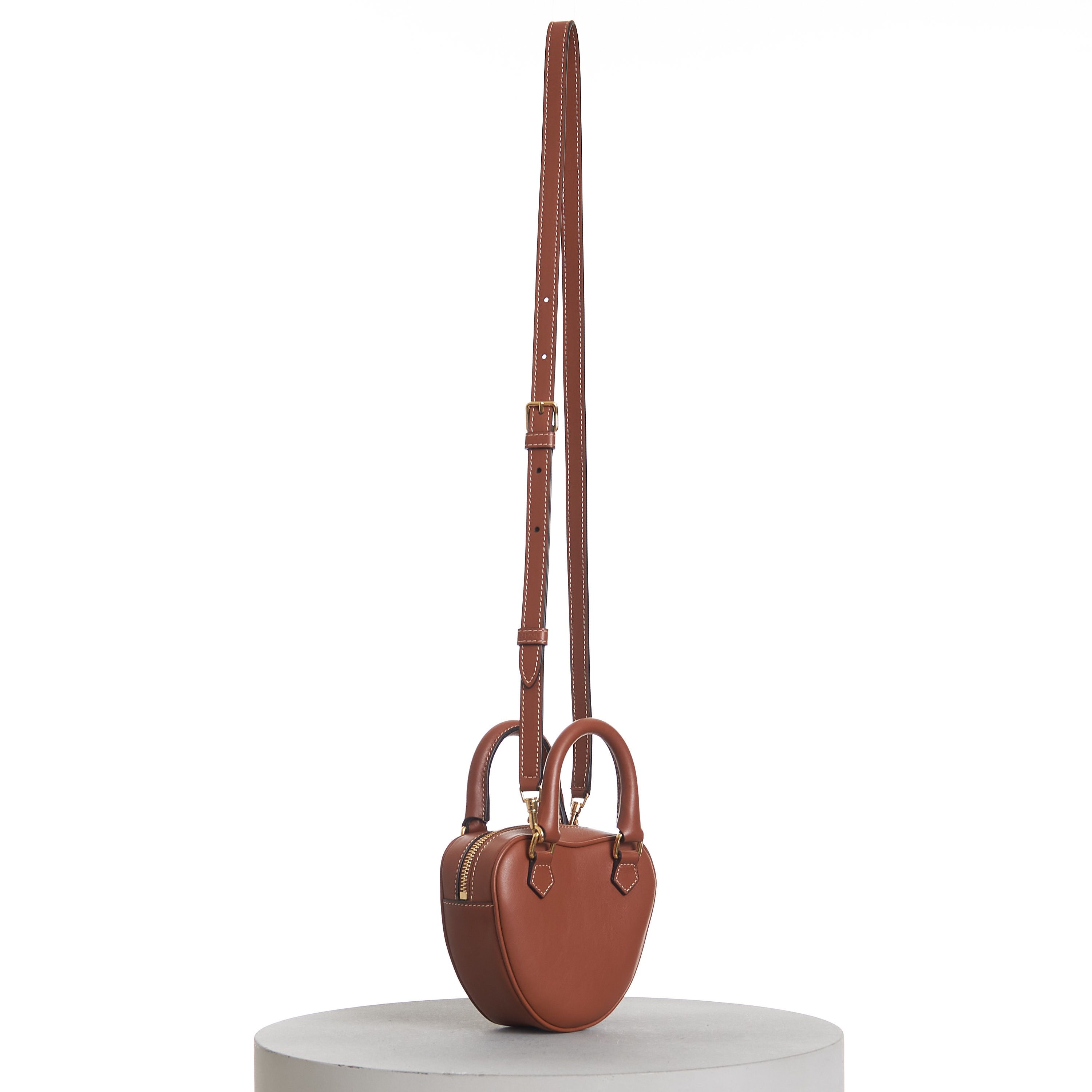 Celine Medium Celine Heart Bag In Tan Brown Smooth Leather Size ONE SIZE - 4 Thumbnail