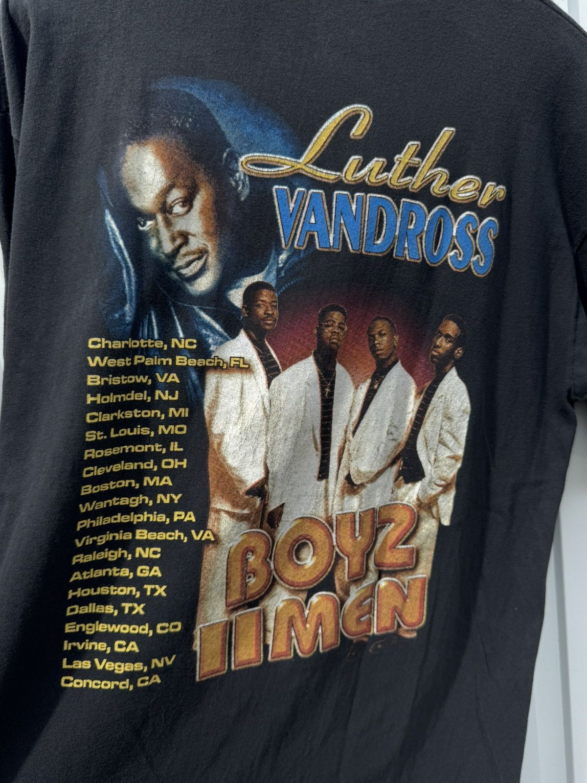 Vintage 💥Vintage Luther Vandross Boyz II Men 90s Rap Tee T-Shirt Size US XL / EU 56 / 4 - 4 Thumbnail