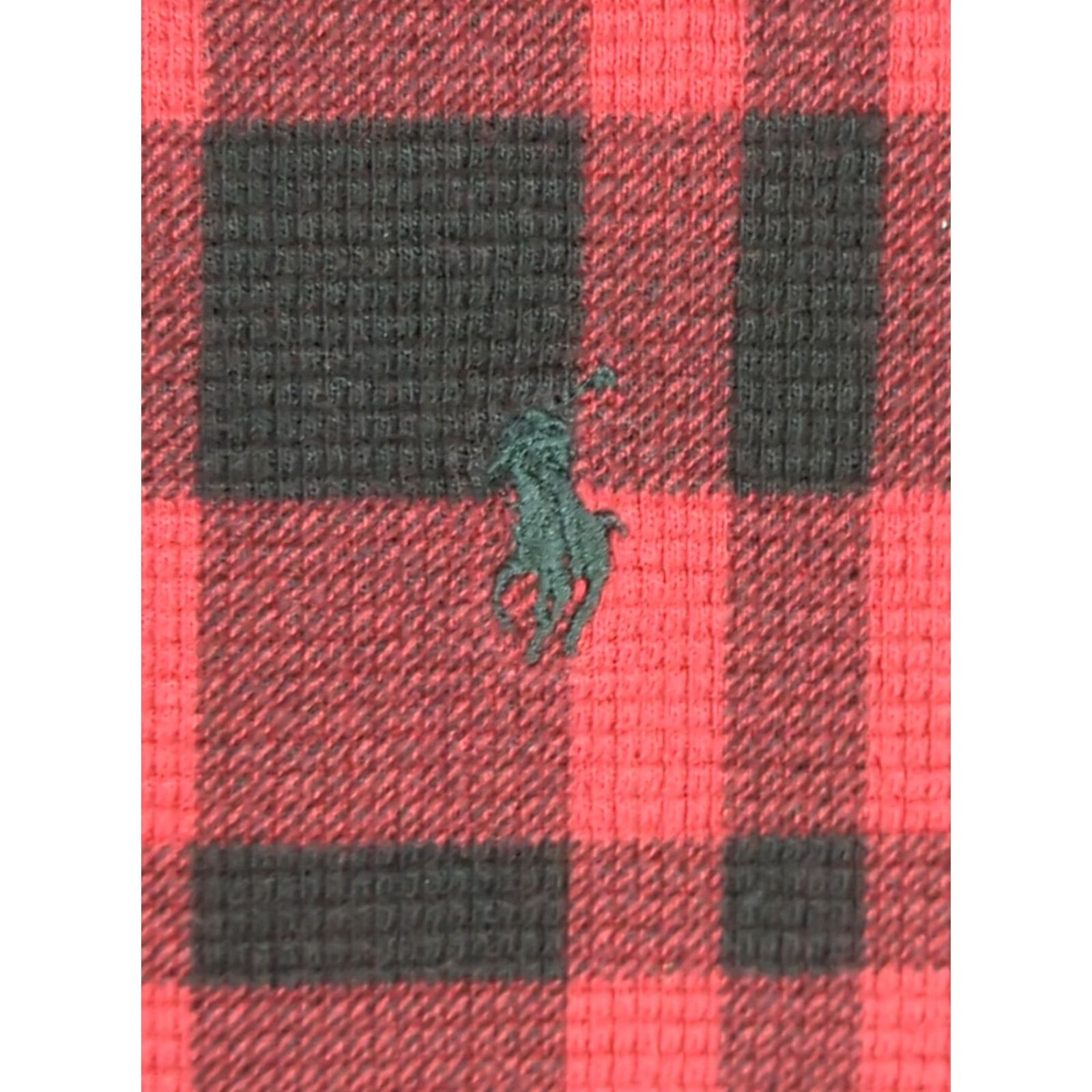 Polo Ralph Lauren Polo Ralph Lauren Shirt Mens 2XL Red Buffalo Check Thermal Waffle Cotton Knit Logo Long Sleeve Crew Neck Casual Outdoor Preppy All Seasons Camping Size US XXL / EU 58 / 5 - 5 Thumbnail