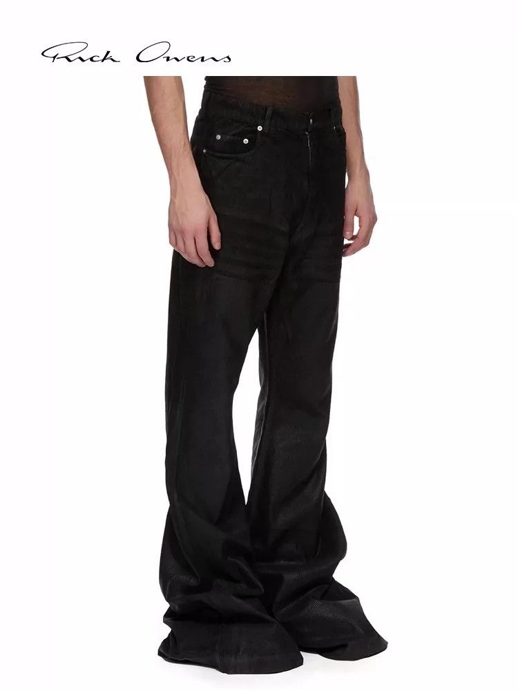 Rick Owens Rick Owens Glossy coated corduroy wash Bolan flared pants Size US 30 / EU 46 - 6 Thumbnail