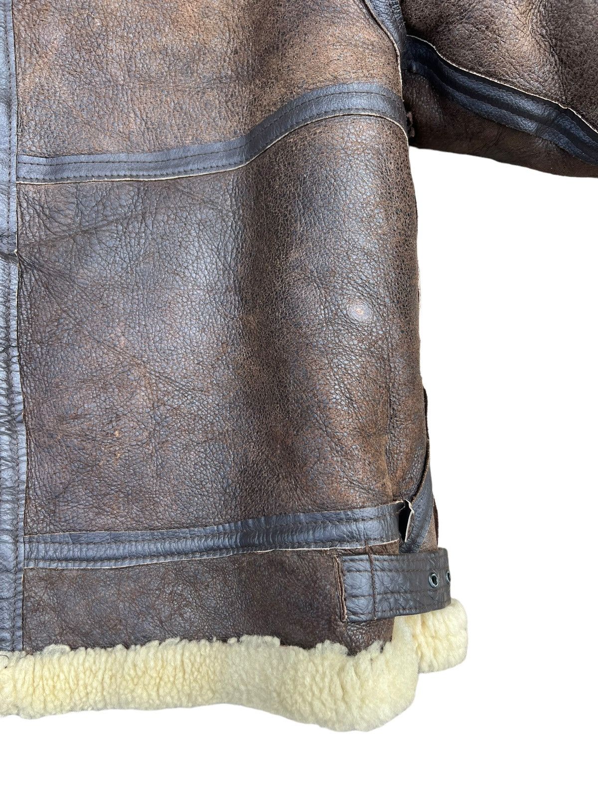 Vintage Vintage 80s Distress Patina Sheep Leather B-3 Flight Jacket Size US M / EU 48-50 / 2 - 18 Thumbnail