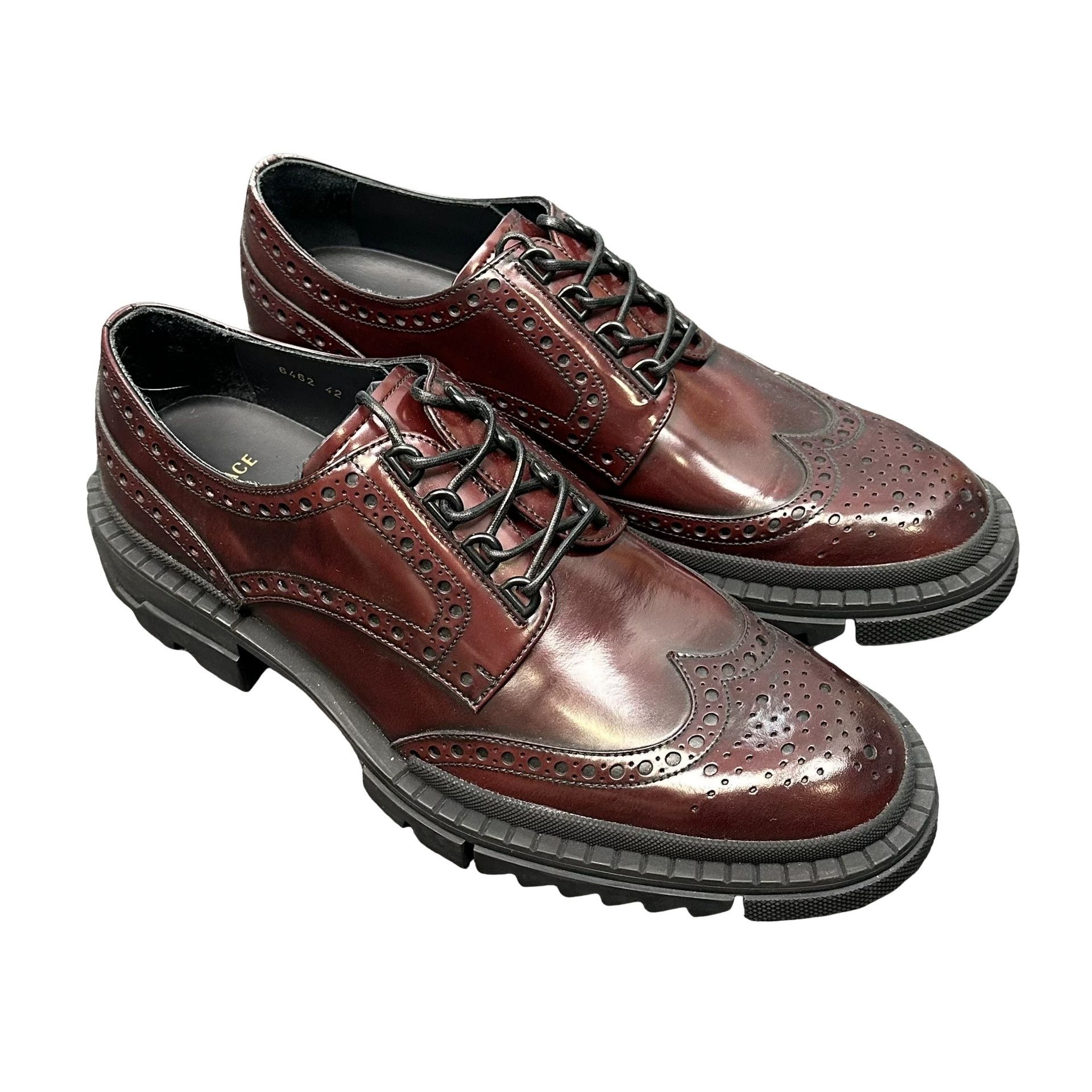 Versace Versace Burgundy Brogue Leather Shoes 42 Size US 9 / EU 42 - 1 Thumbnail