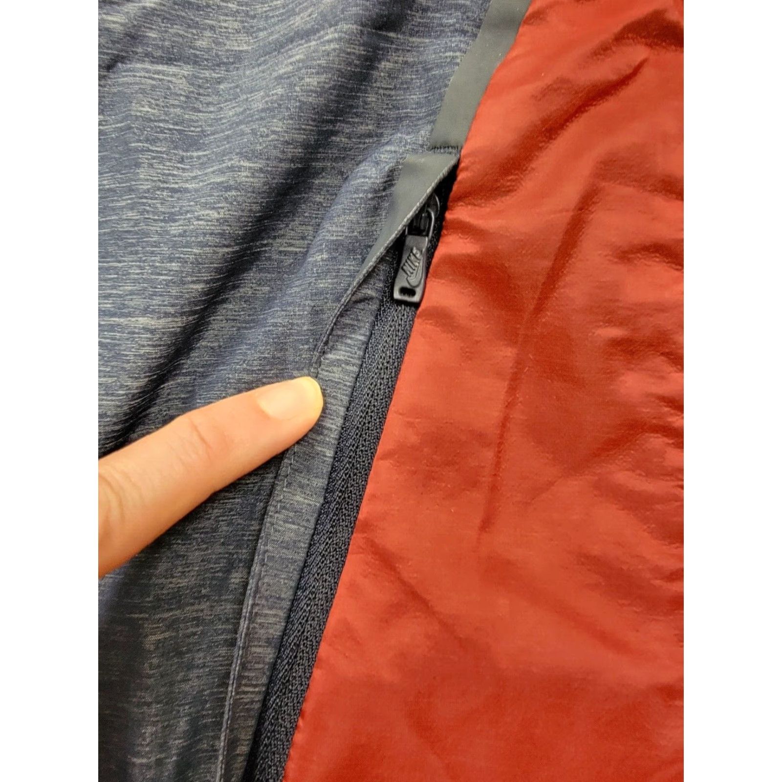 Nike Nike Jacket Windbreaker Womens Medium Red Gray Full Zip Hooded Bonded Windrunner Size M / US 6-8 / IT 42-44 - 3 Thumbnail