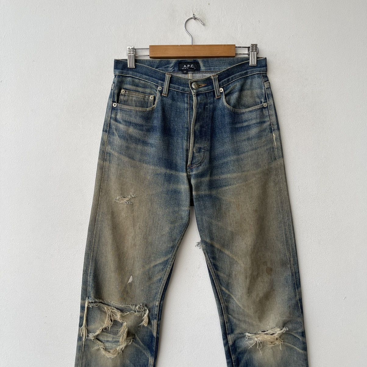 Thrashed Archival A.P.C. Made in Japan Selvedge Denim Jeans