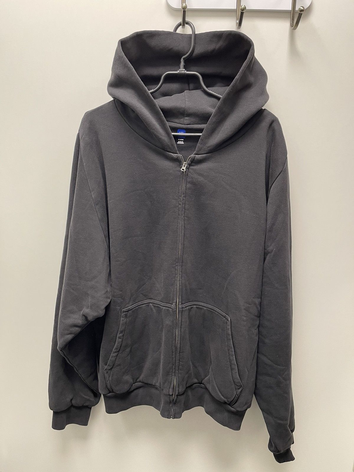 image of Yeezy Gap Zip Up Hoodie in Black, Men's (Size XL)