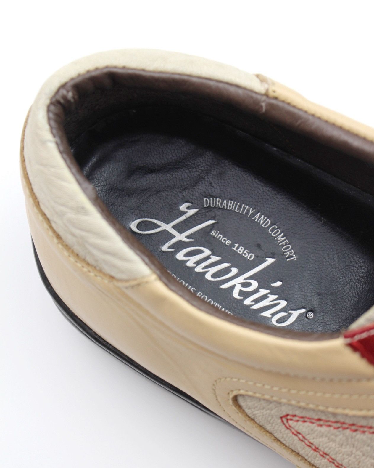 Japanese Brand 2000S HAWKINS CREAM x RED STRIPE PEBBLED LEATHER SNEAKERS Size US 8.5 / EU 41-42 - 9 Thumbnail