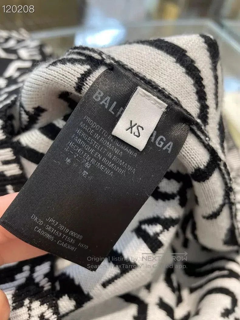 Balenciaga Balenciaga All-Over Logo Wool Sweater XS. Size US XS / EU 42 / 0 - 4 Thumbnail