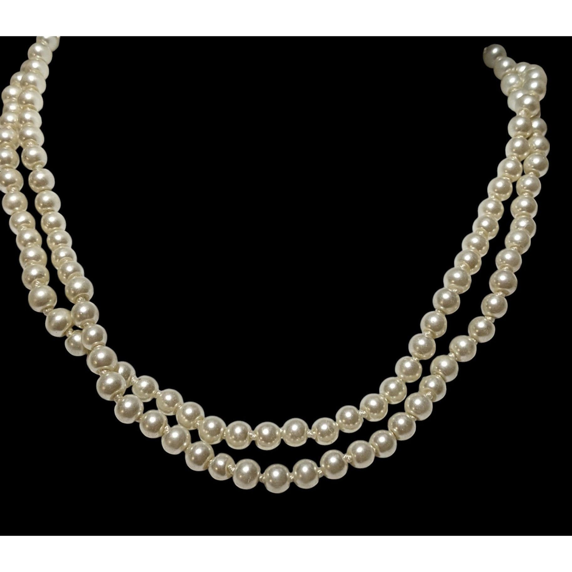 Other Elegant Glass Pearl Double Strand Necklace Size ONE SIZE - 2 Thumbnail