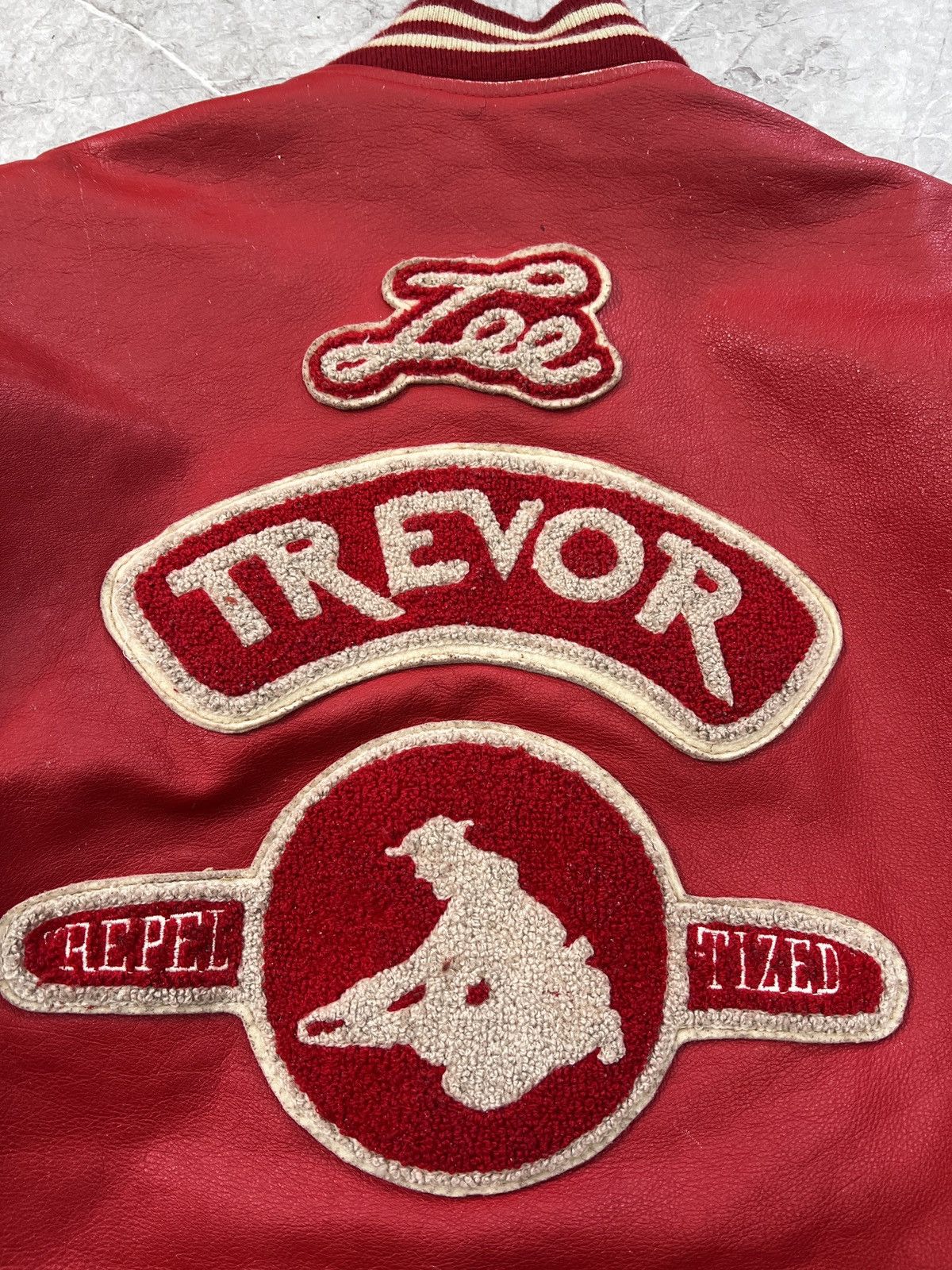 Lee × Vintage Vintage retro leather LEE STORM RIDER TREVOR VARSITY JACKET Size US M / EU 48-50 / 2 - 14 Thumbnail