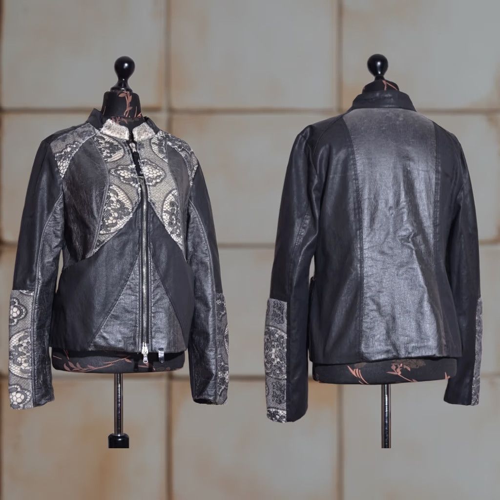 Vintage ELISA CAVALETTI Women's Jacket Full Zip with Pockets Lace Details M-L Jacket Womens Black Size M / US 6-8 / IT 42-44 - 1 Thumbnail