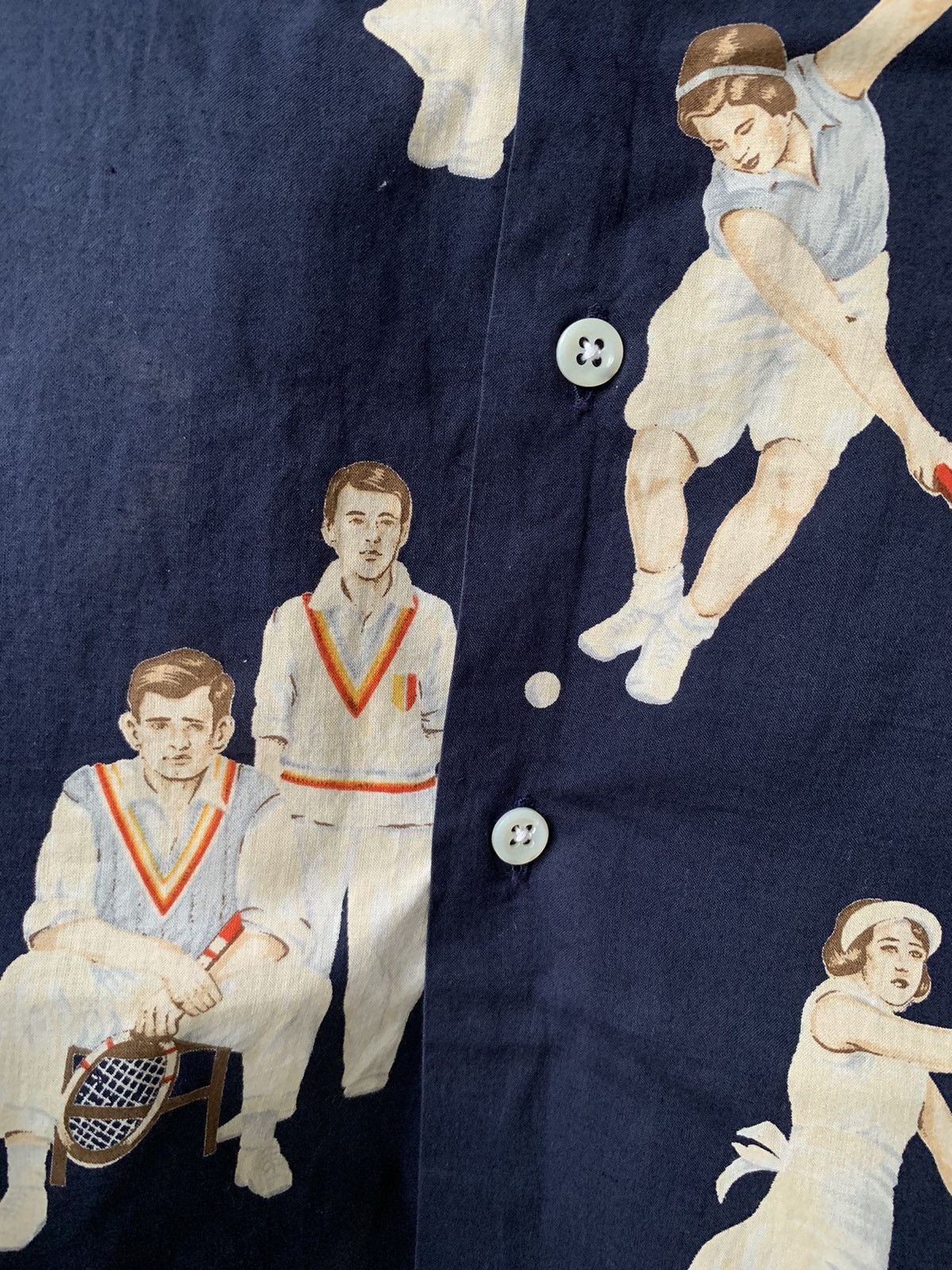 Polo Ralph Lauren Vintage Rare 90s Polo Tennis Overprint Button Ups Shirt Size US M / EU 48-50 / 2 - 15 Thumbnail
