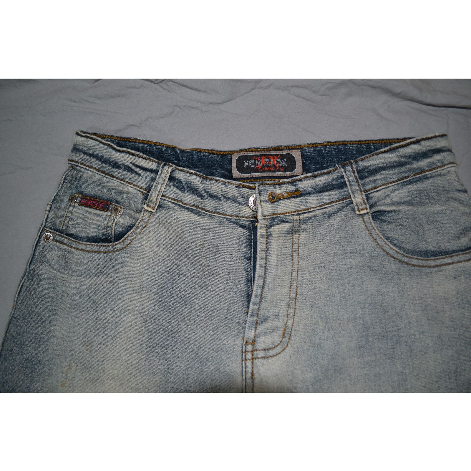 Other Ferzige Vintage Embelished Distressed Denim Jeans Y2K 1990s Size 26" / US 2 / IT 38 - 4 Thumbnail