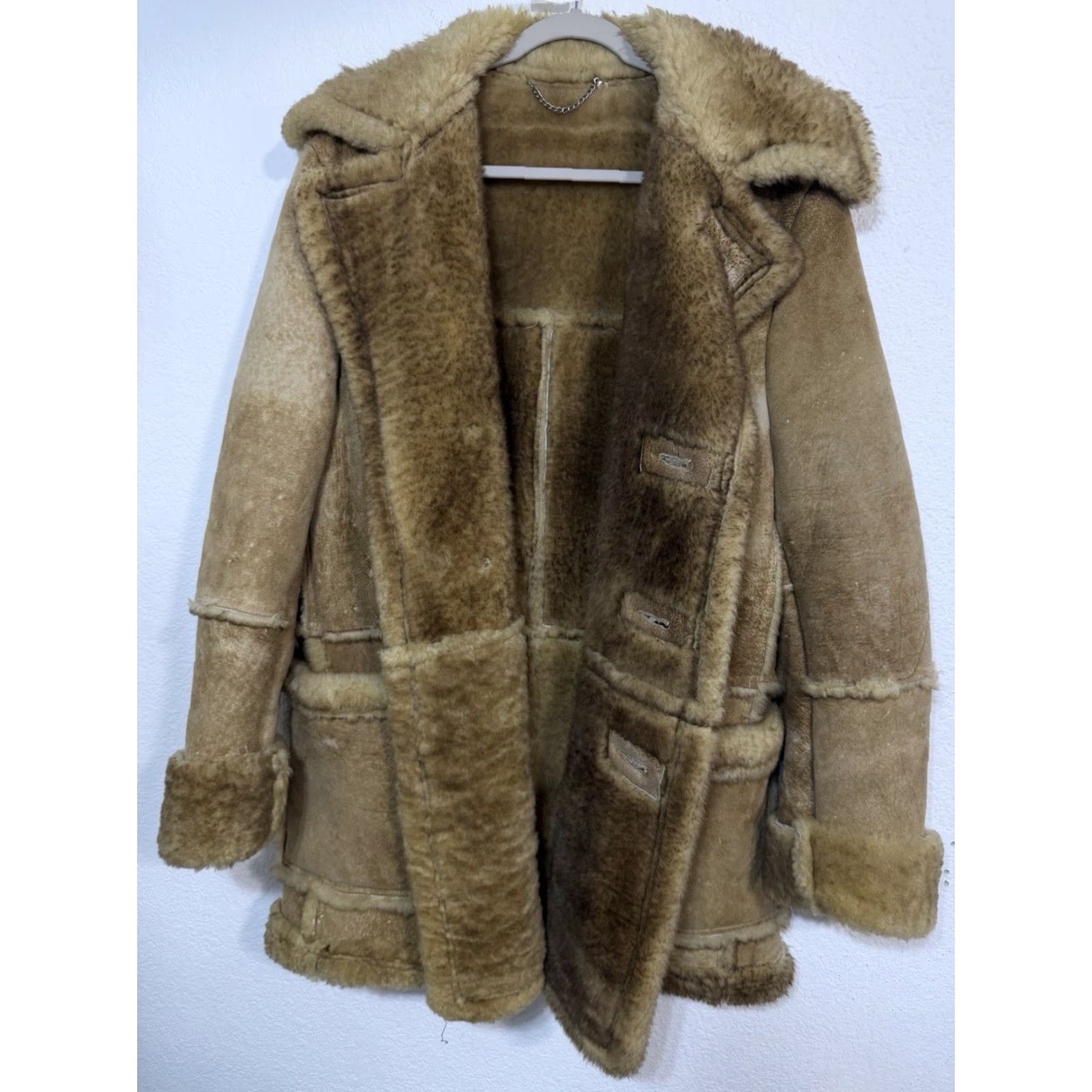 Marlboro VINTAGE Shearling Jacket Coat Marlboro Man Napa Men’s Size S-M Brown Size US S / EU 44-46 / 1 - 6 Thumbnail