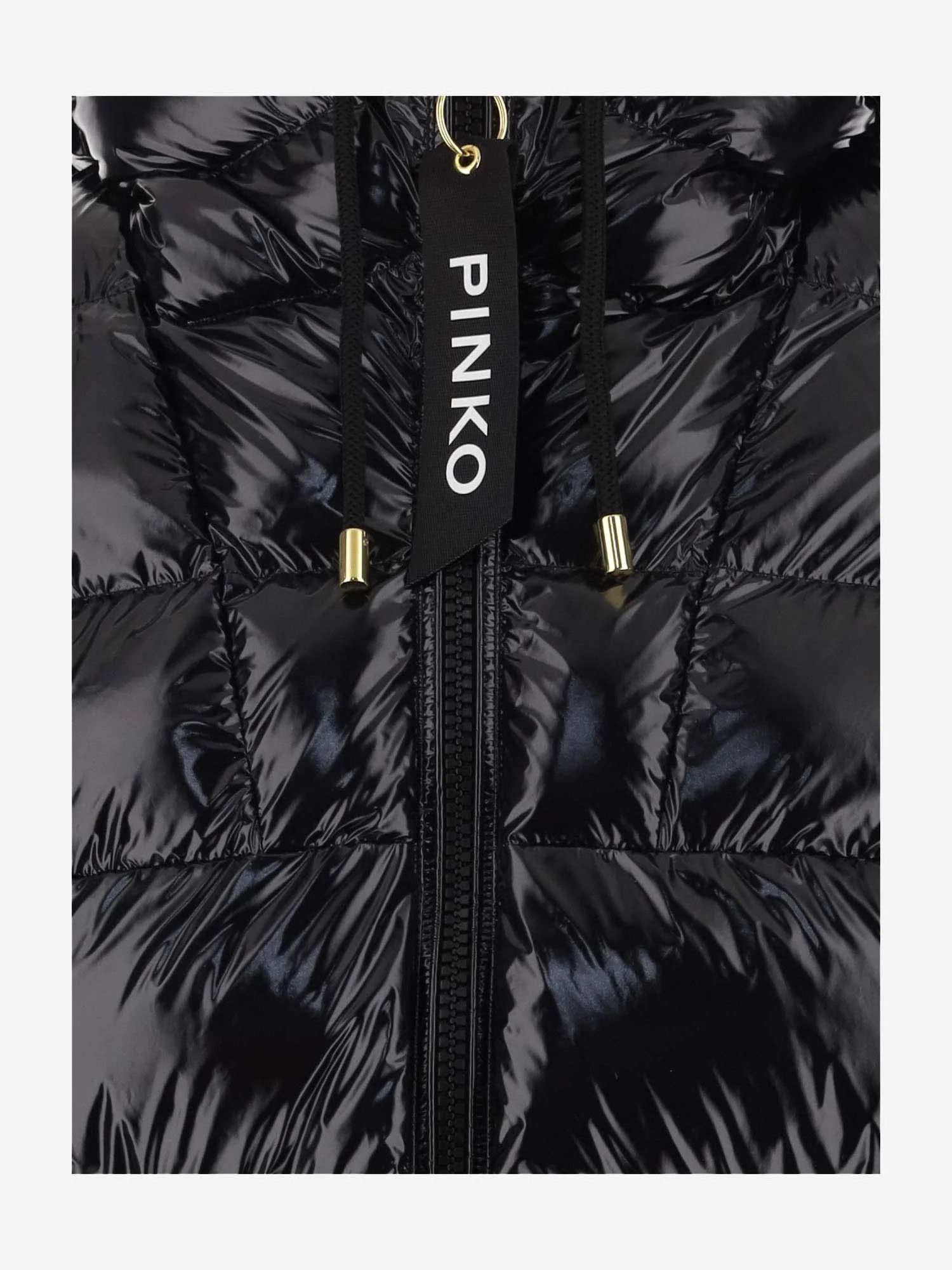 Pinko o1s22i1n0824 Hooded Crystal Nylon Down Jacket in Black Size S / US 4 / IT 40 - 3 Thumbnail