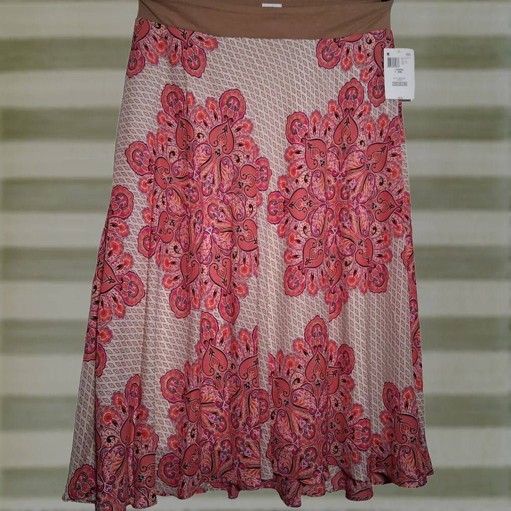Vintage VINTAGE Jacklyn Smith Maxi Skirt Plus Size 2X Pink Paisley Mandala Boho Hippie Long Skirt Size 40" / US 18 - 1 Thumbnail