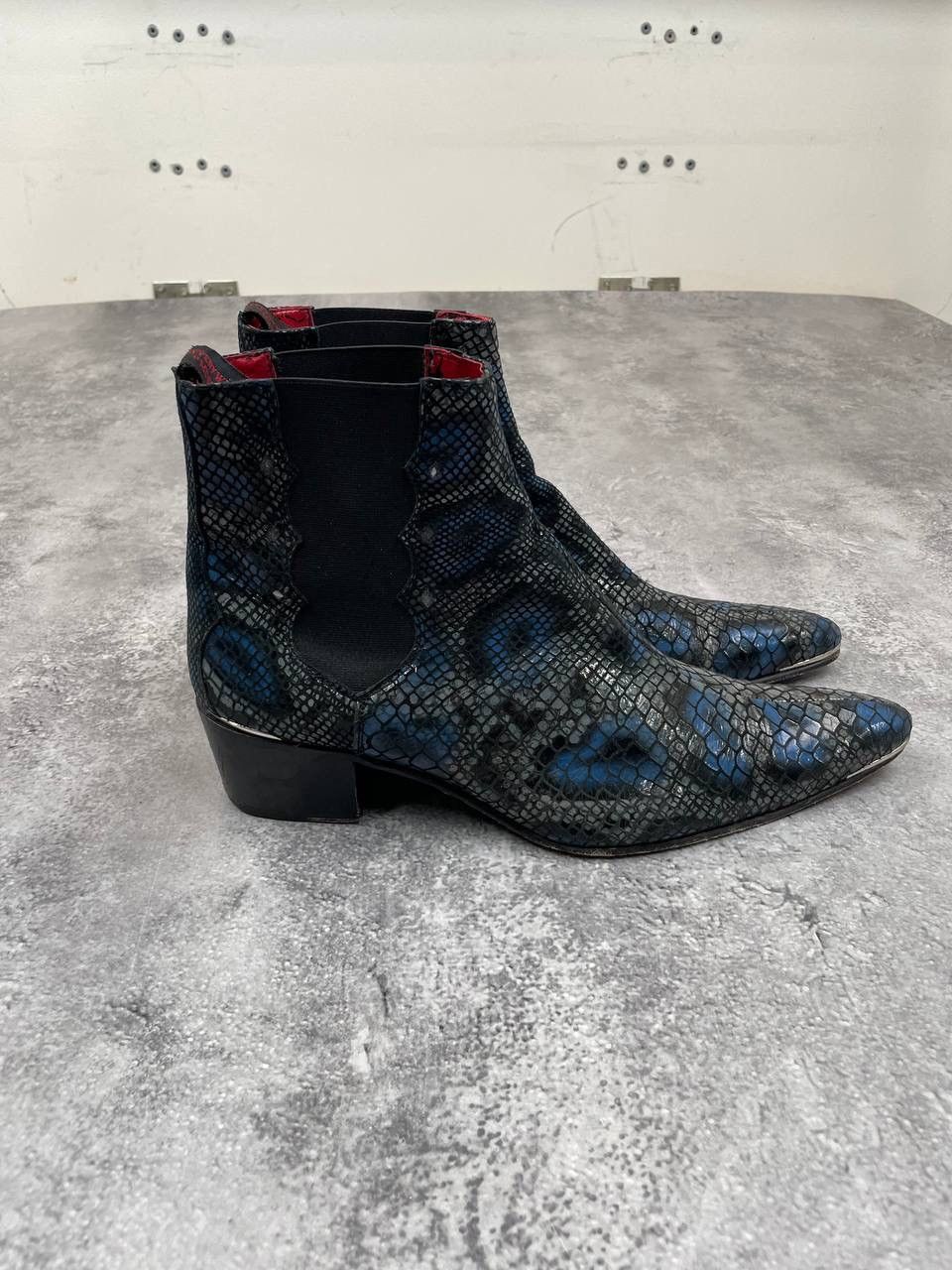 Jeffery West Jeffery West Men Leather Chelsea Boots Black Blue Size US 9 / EU 42 - 2 Thumbnail