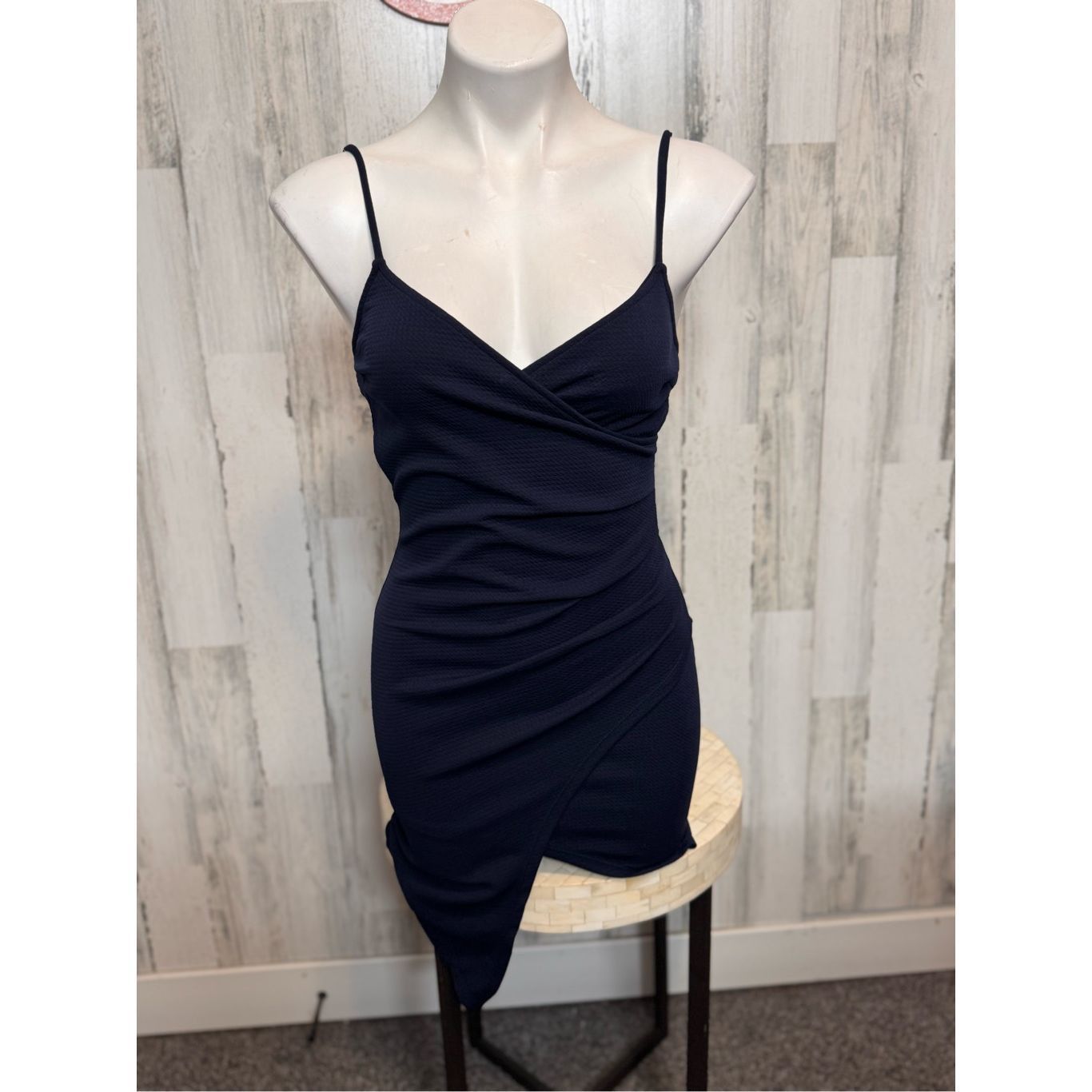 Other Love J Navy Blue Asymmetrical Bodycon Mini Dress | Size Smal Size S / US 4 / IT 40 - 2 Thumbnail