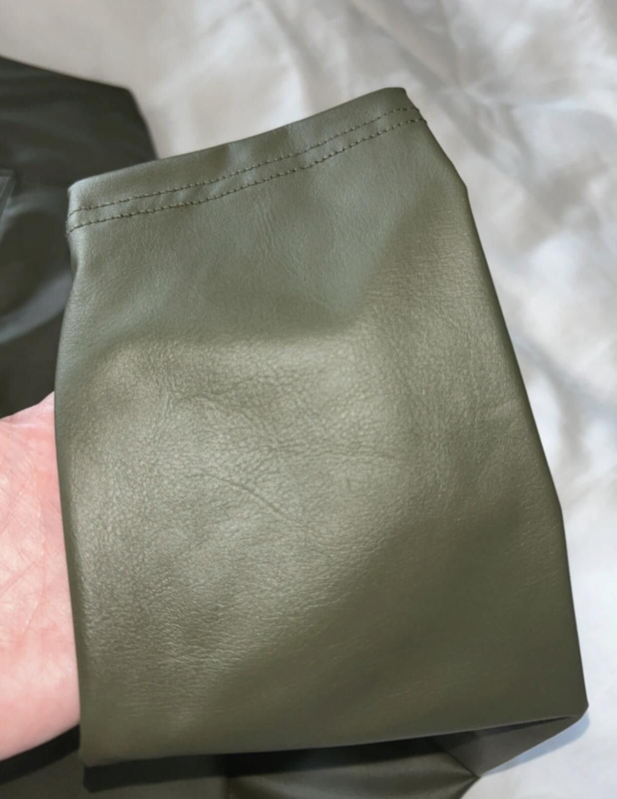 Other Aerie OFFLINE Real Luxe Olive Faux Leather Leggings NWT Size 32" / US 10 / IT 46 - 6 Thumbnail