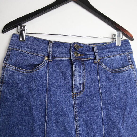 Vintage Vintage Urban Star Denim Jean Blue Wash Mini Short Skirt Size 32" / US 10 / IT 46 - 2 Thumbnail