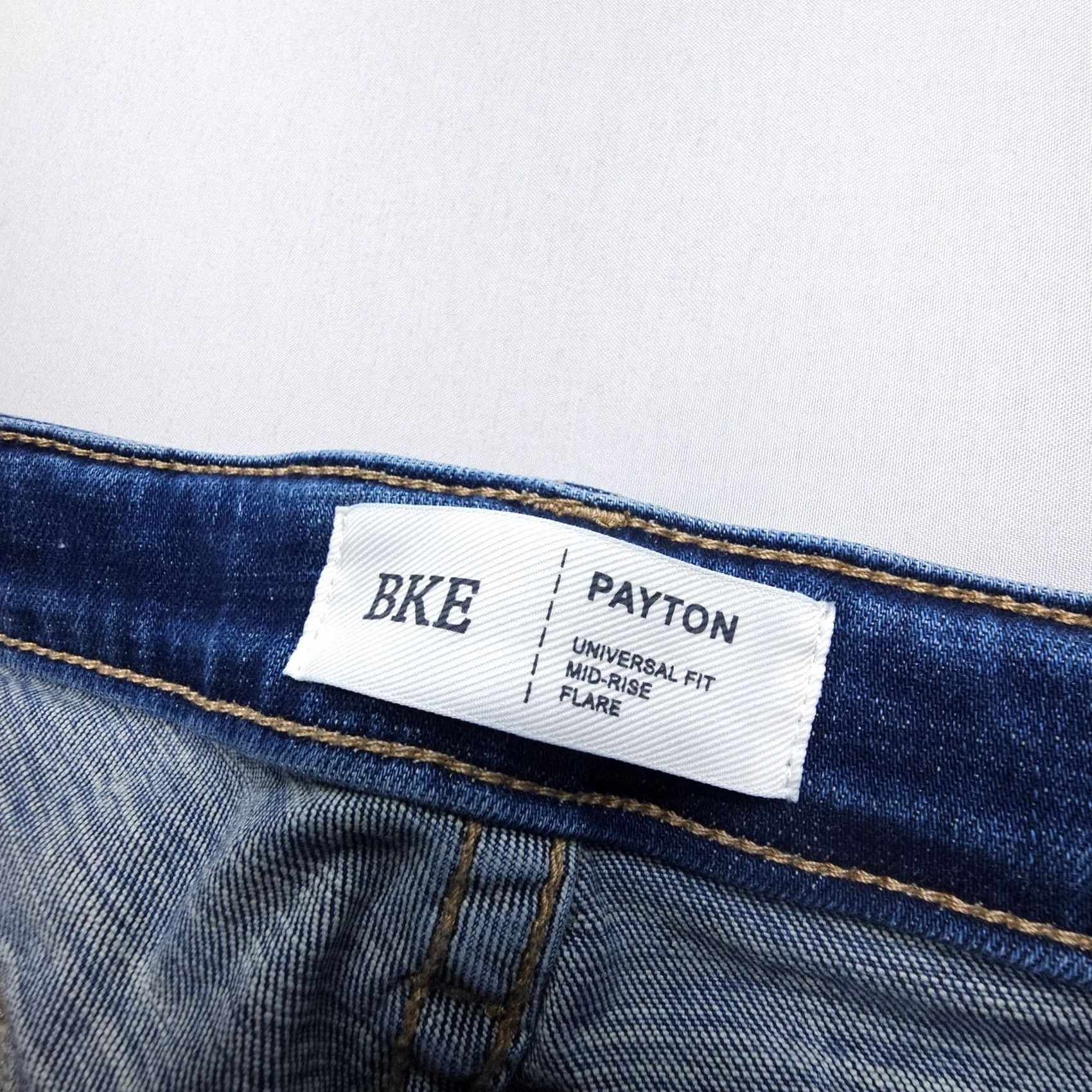 Vintage Buckle BKE Payton Flare Jeans Blue Boho Mid Rise Stretch Bell Size 30 x 33.5 Women Size 30" / US 8 / IT 44 - 3 Thumbnail