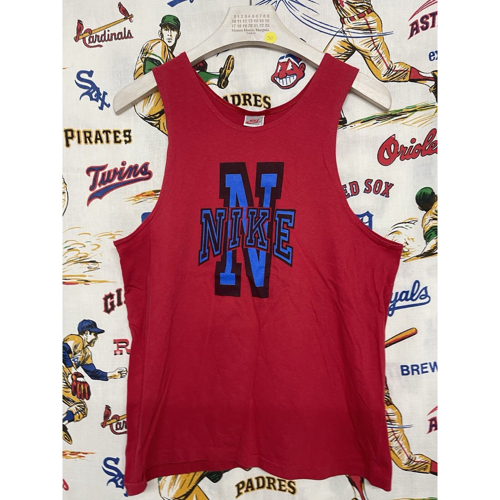 Nike VTG 80s 90s NIKE TANK TOP JORDAN SPIKE LEE Red Blue SZ MEDIU Size US M / EU 48-50 / 2 - 1 Thumbnail