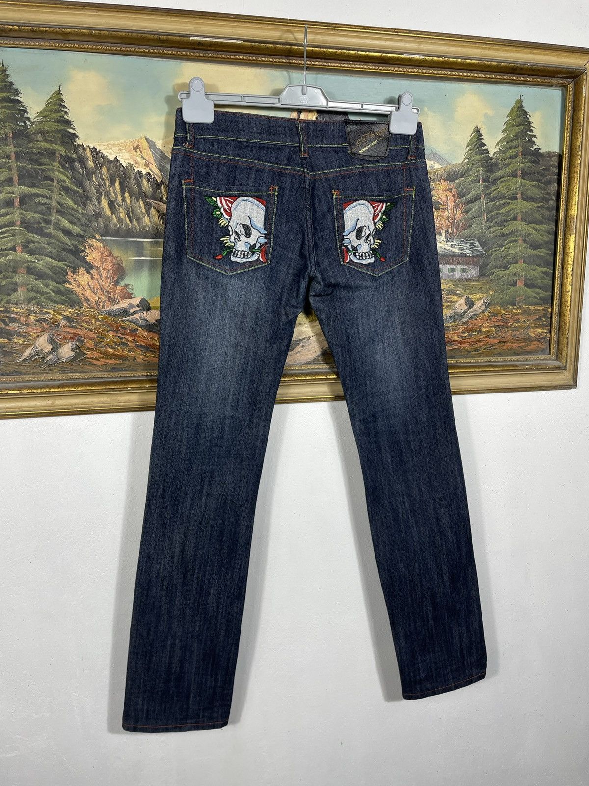 Ed Hardy × Vintage Ed Hardy Vintage Y2k Low Rise Denim Trousers Jeans Drip Swag Size 28" / US 6 / IT 42 - 7 Thumbnail