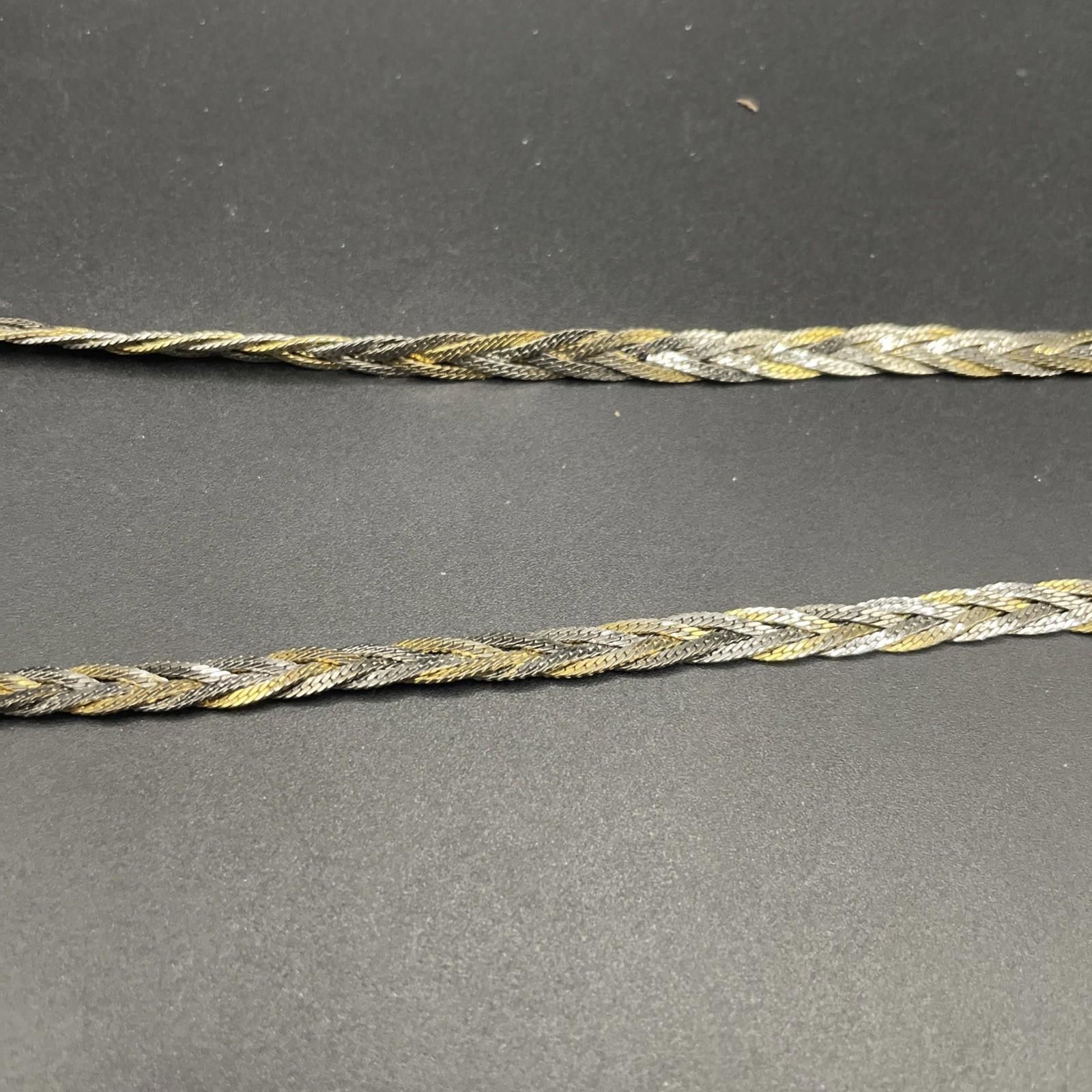 The Unbranded Brand Vintage Braided Gold & Silvertone Snake Chain Necklace 20” Size ONE SIZE - 4 Thumbnail