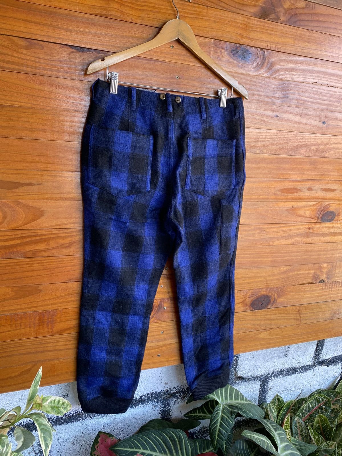 BEAUTY&YOUTH Vintage Japanese Blue Check Wool Jogger Pants Size US 30 / EU 46 - 11 Thumbnail