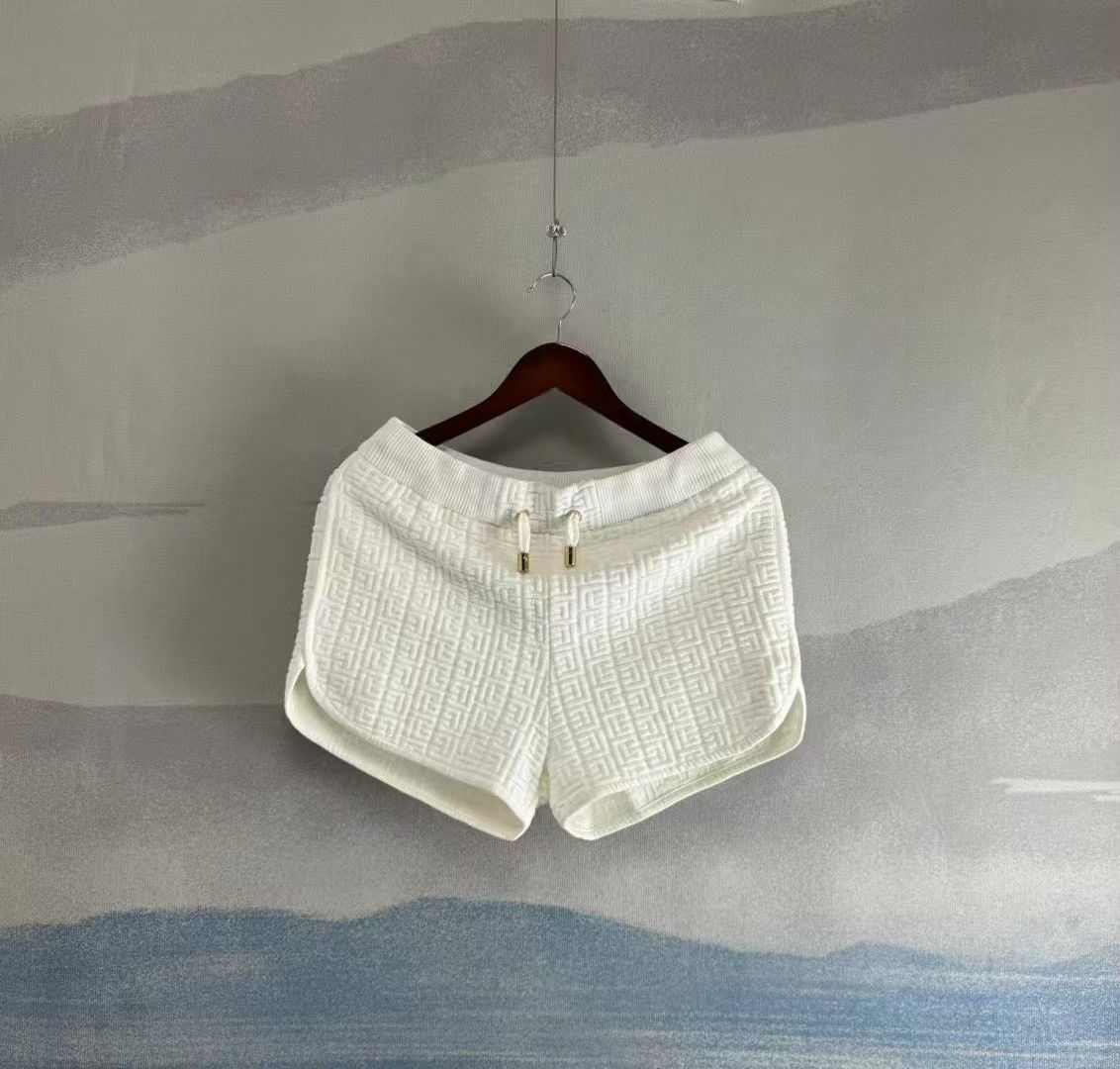 Balmain Balmain White Towel Texture Shorts Size 28" / US 6 / IT 42 - 1 Thumbnail