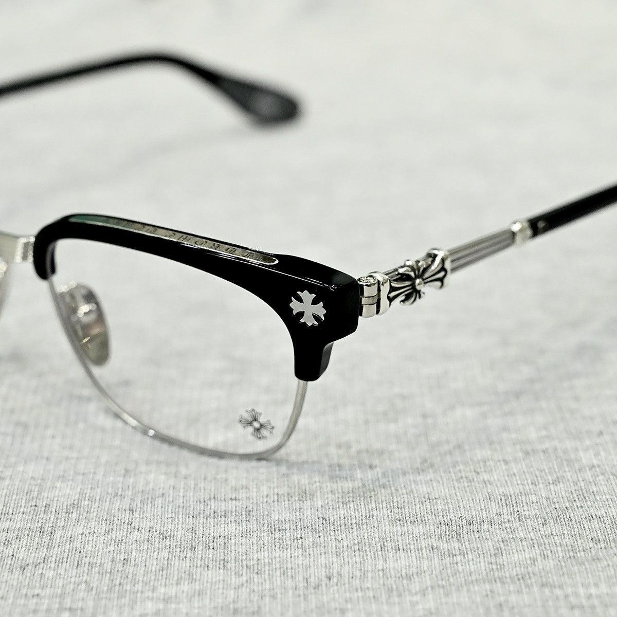 Chrome Hearts CHROME HEARTS BONENNOISSEUR II BLACK/BRUSHED SILVER GLASSES Size ONE SIZE - 4 Thumbnail