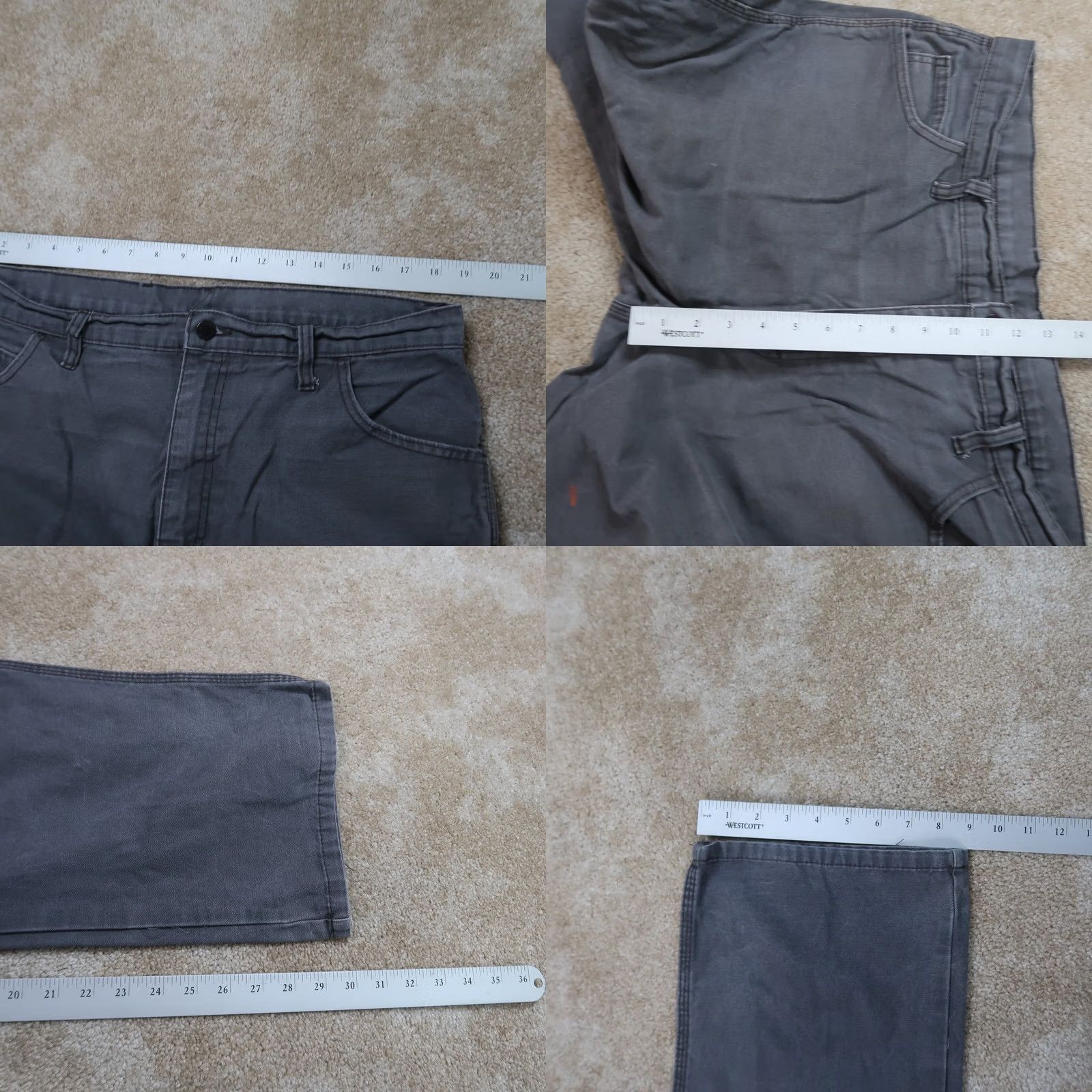 Dickies Dickies Carpenter Pants Men's 36x30 Gray Distressed Workwear Regular Straight Belt Loops 36 Regular Mens Size US 36 / EU 52 - 8 Thumbnail