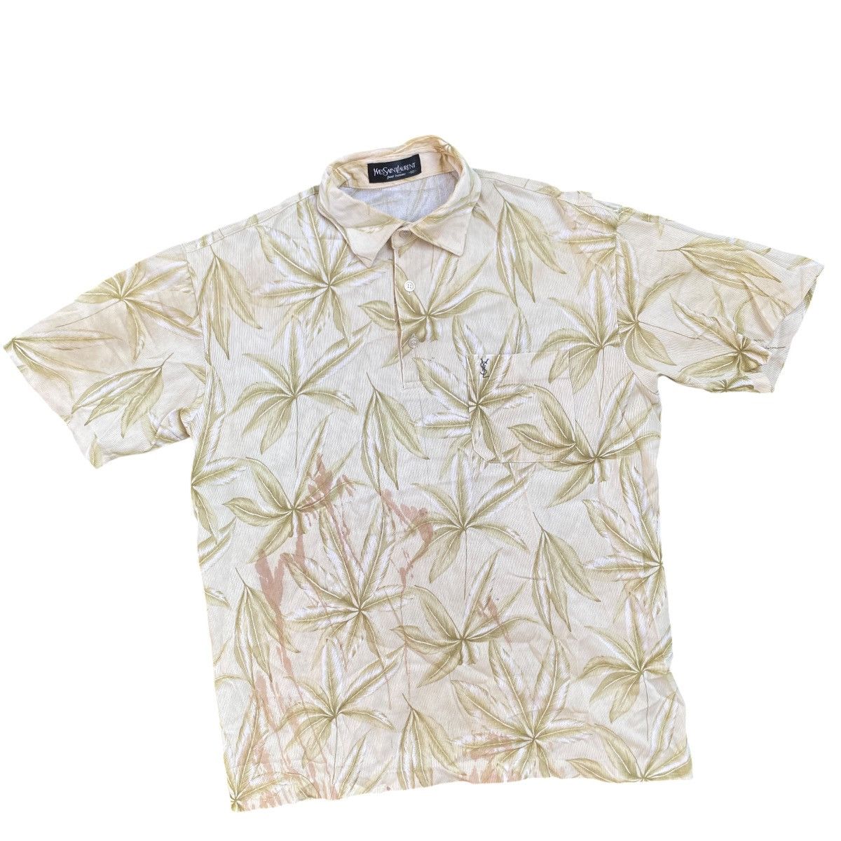 Yves Saint Laurent Vintage Yves Saint Laurent Full Print Polo Shirt Size US M / EU 48-50 / 2 - 1 Thumbnail