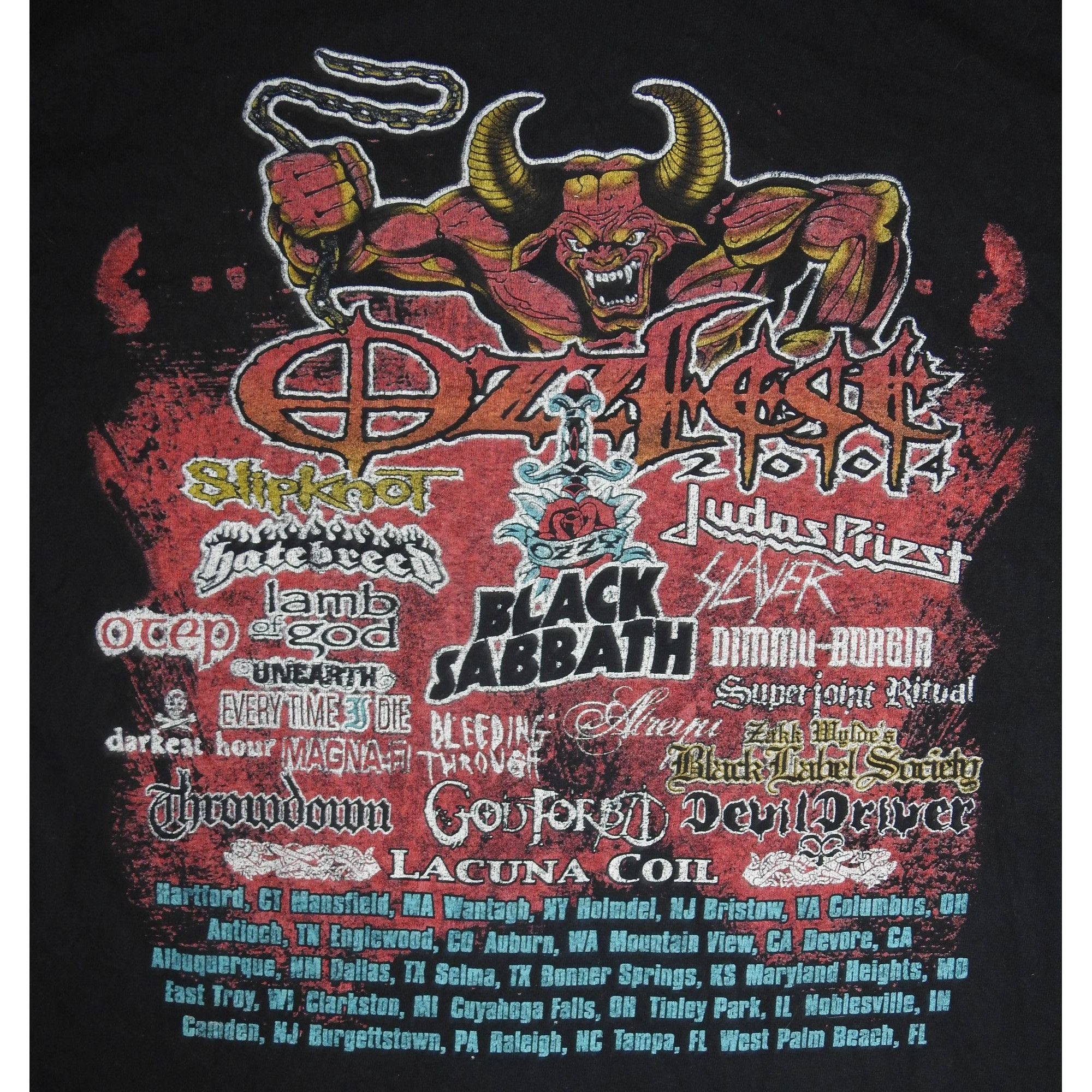 Anvil Vintage 2004 Ozzfest T-Shirt Mens Large/XL Ozzy Osbourne Bla Size US L / EU 52-54 / 3 - 5 Thumbnail