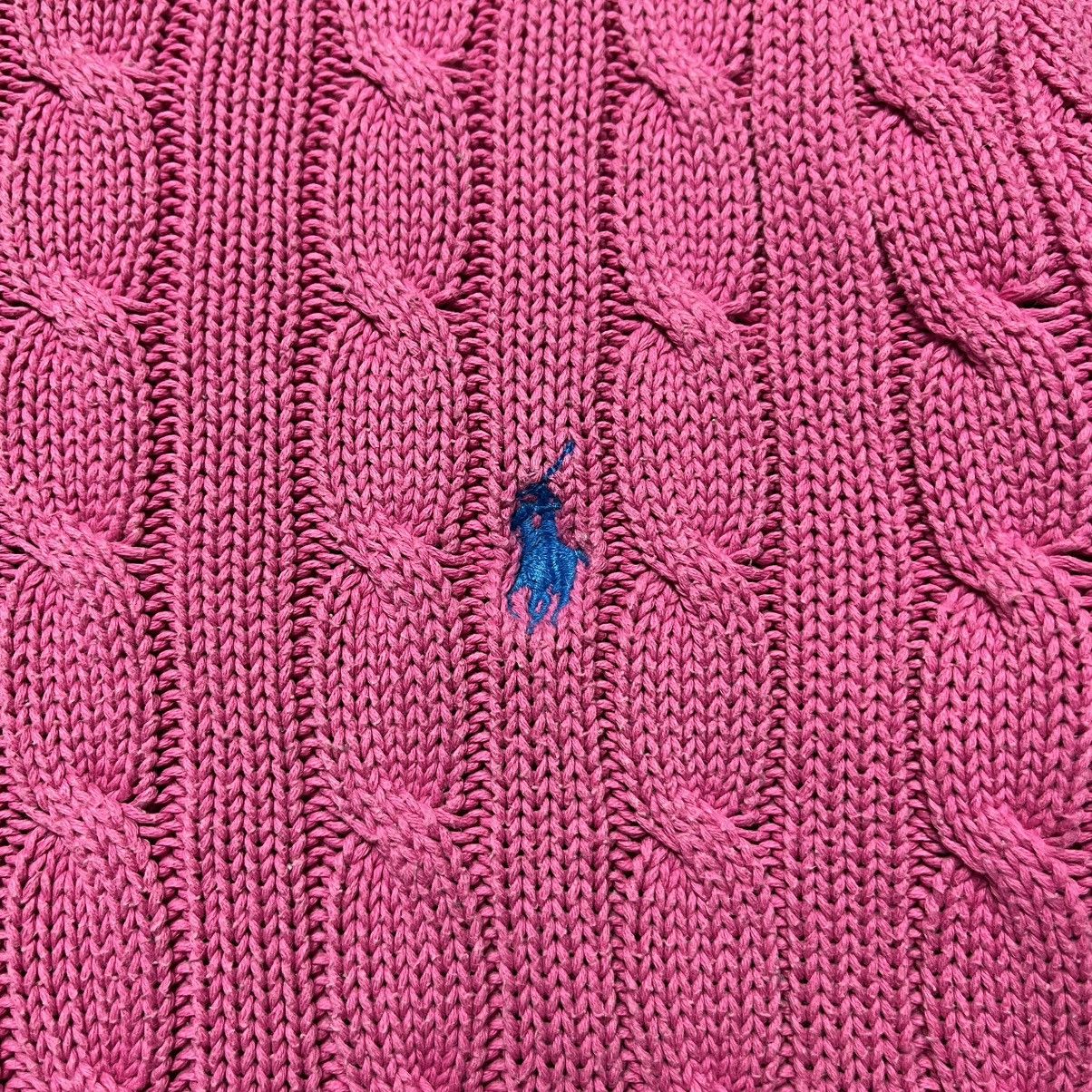 Ralph Lauren Vintage Ralph Lauren Pink Cable Knit Sweater Streetwear Y2K Size M / US 6-8 / IT 42-44 - 4 Thumbnail
