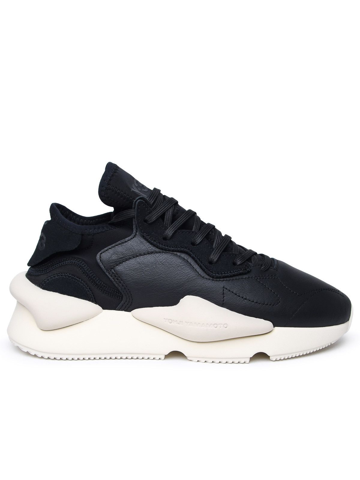 image of Y 3 Y-3 Black Leather Blend Sneakers, Men's (Size 10)