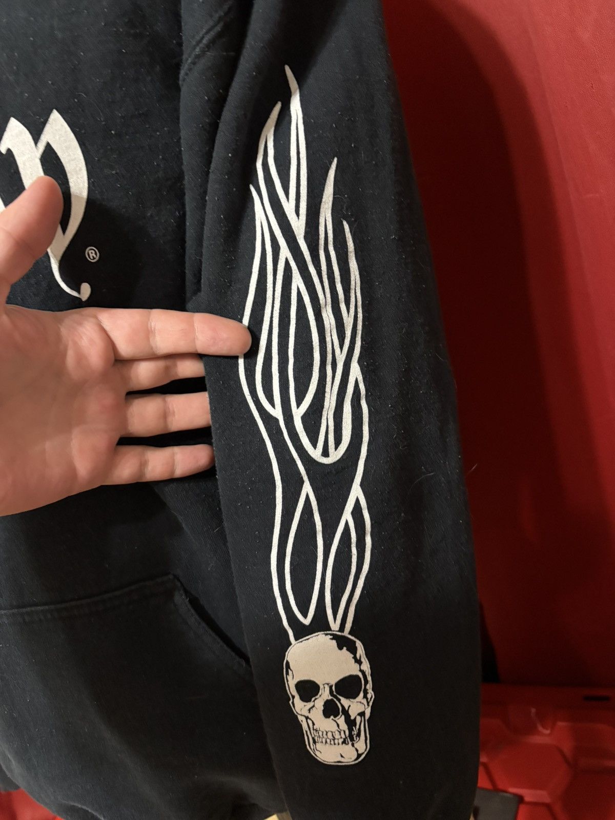 Vintage Vintage Sick Boy Hoodie Motorcycle Club Skull Flame Goth Boy Size US L / EU 52-54 / 3 - 5 Thumbnail