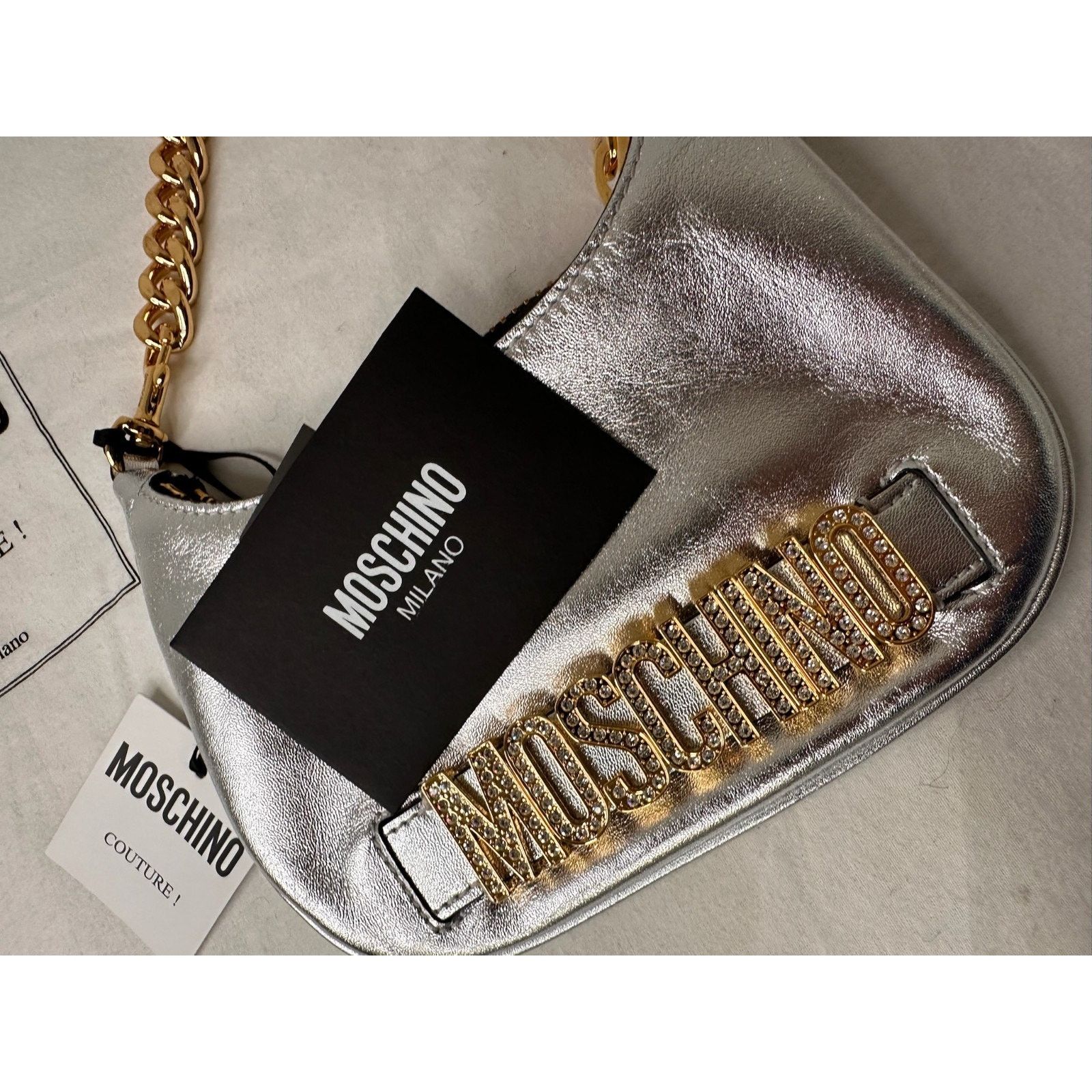 Moschino SS23 MOSCHINO Couture Jeremy Scott Silver Top Handle Bag Size ONE SIZE - 7 Thumbnail