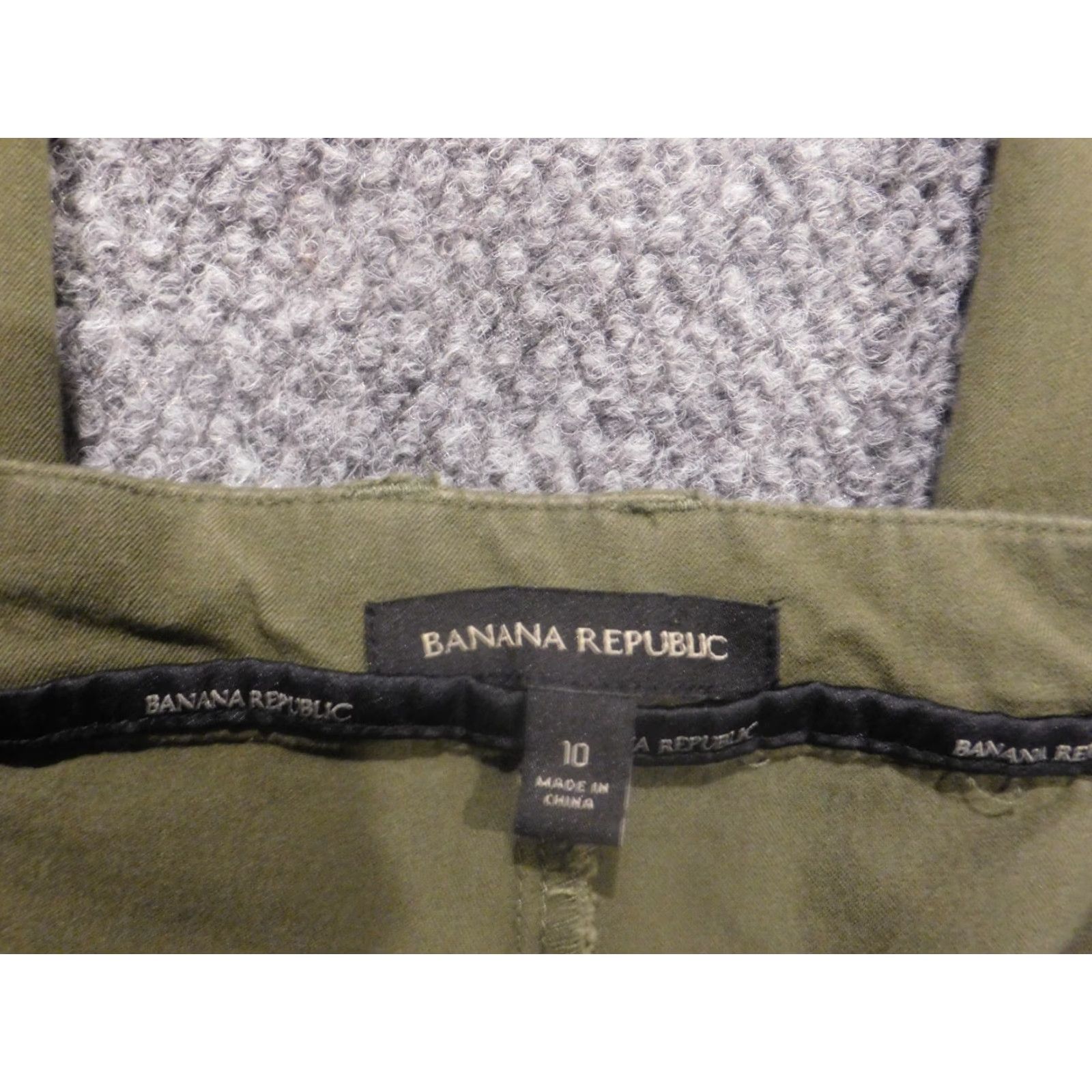 Banana Republic Banana Republic Womens Pants 10 Green Chino Dark Regular Straight Pockets Buttons 24 in Inseam Cotton Polyester Canvas Vintage No Size 32" / US 10 / IT 46 - 2 Thumbnail
