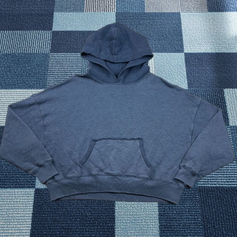 American Eagle Outfitters VINTAGE? No — American Eagle Hoodie Women S Blue Cropped Long Sleeve Pullover Terry Sweatshirt Size S / US 4 / IT 40 - 1 Thumbnail