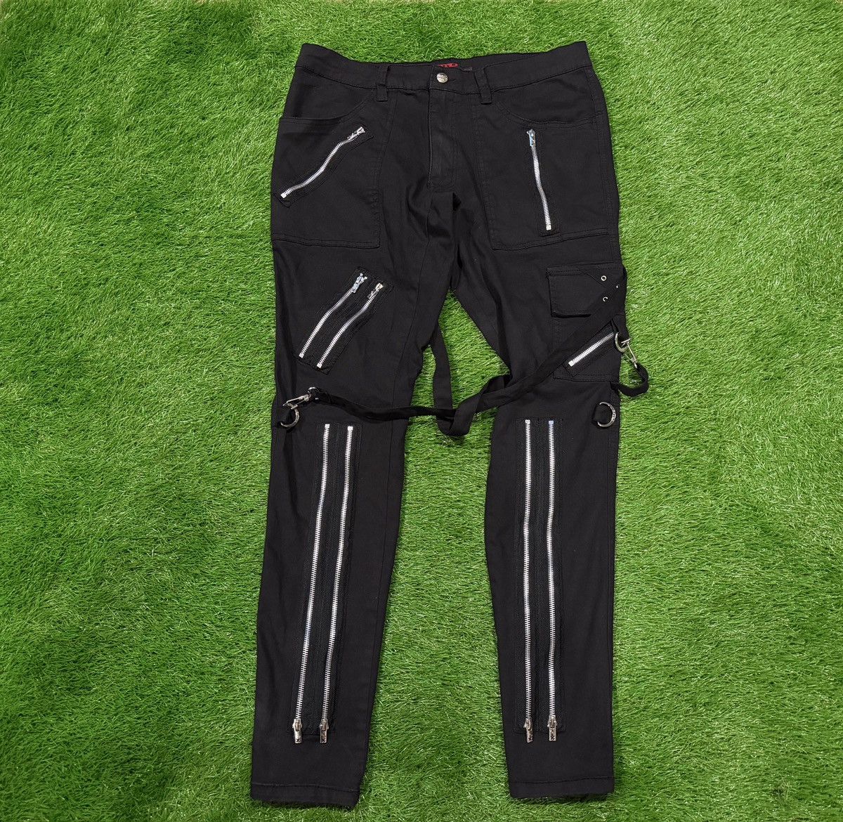 Tripp NYC Tripp NYC Vintage Y2K Chain Strap Zip Industrial Pants Goth Size US 36 / EU 52 - 1 Thumbnail