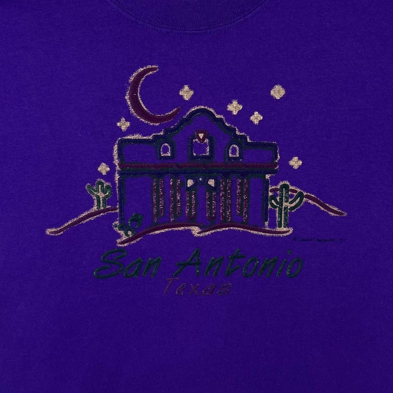 Jerzees VINTAGE Jerzees San Antonio “Texas” Souvenir Graphic Purple T-Shirt Large Size US L / EU 52-54 / 3 - 3 Thumbnail