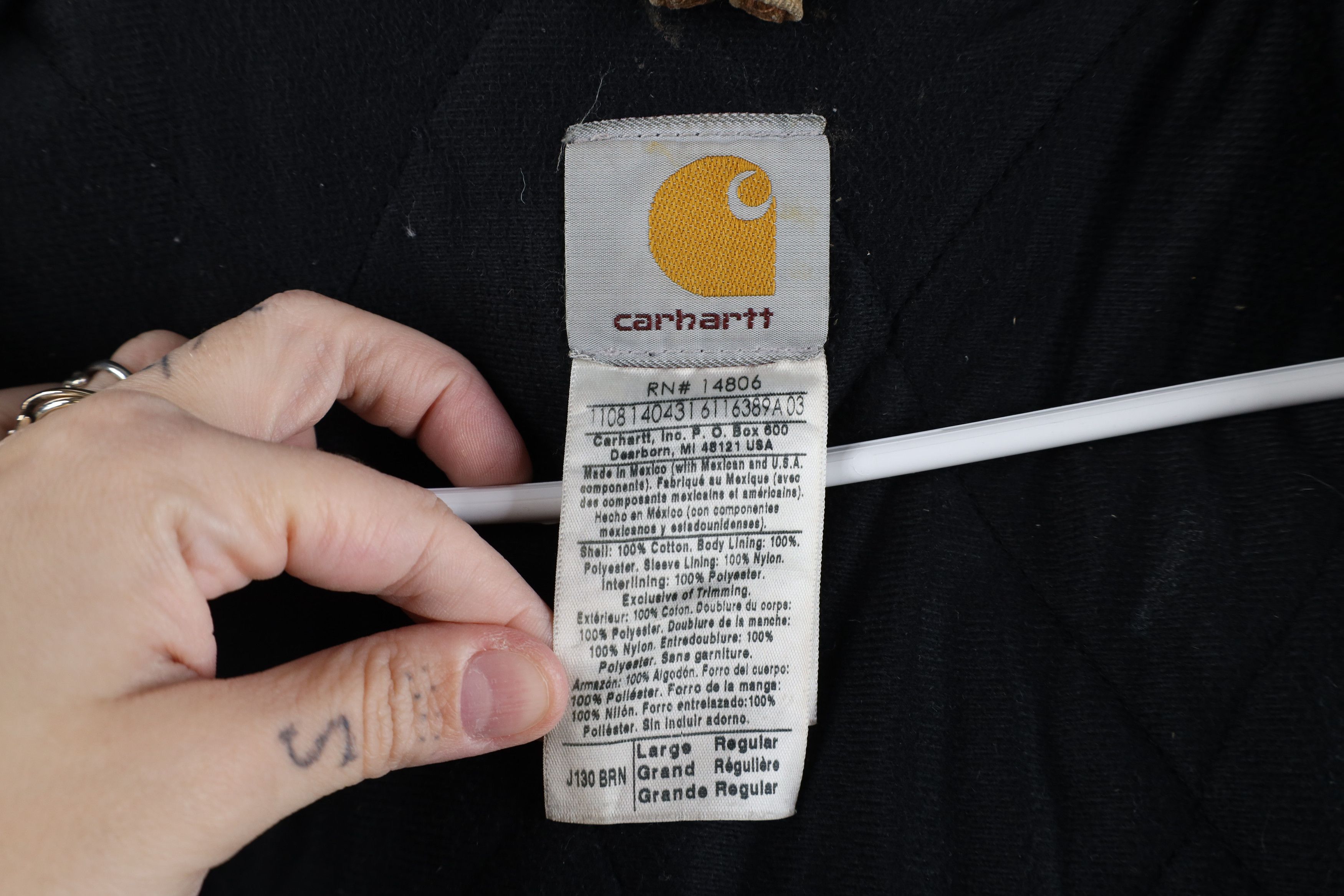 Carhartt Vintage Y2K Carhartt Quilted Hooded Canvas Jacket Duck Brown Size US L / EU 52-54 / 3 - 11 Thumbnail