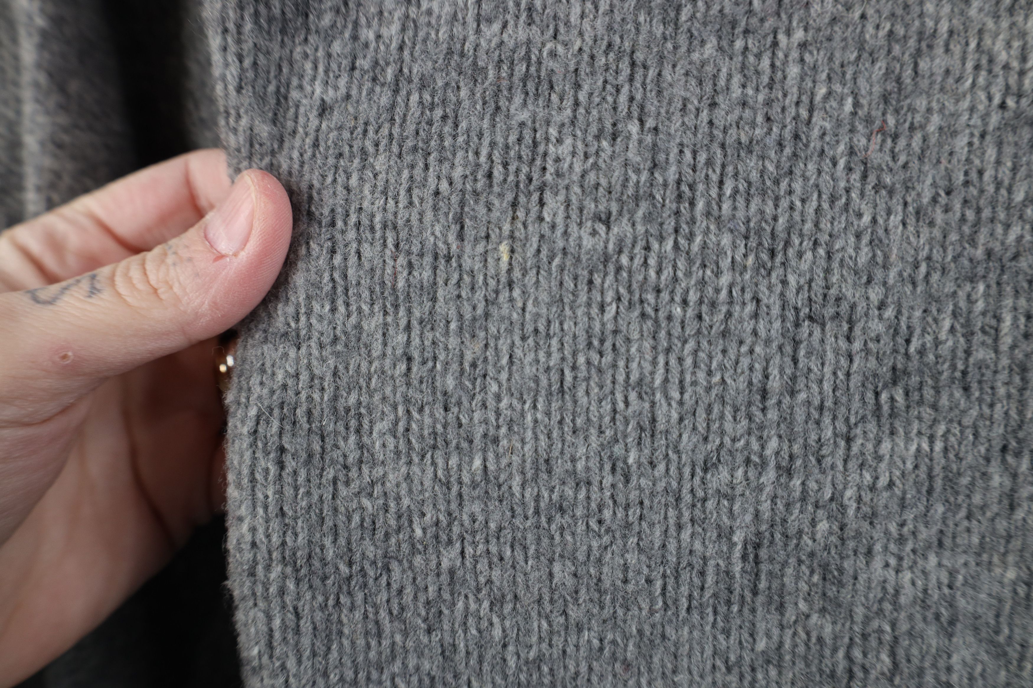 Gap Vintage 90s Y2K Gap Ribbed Knit V-Neck Sweater Gray Size US XS / EU 42 / 0 - 5 Thumbnail