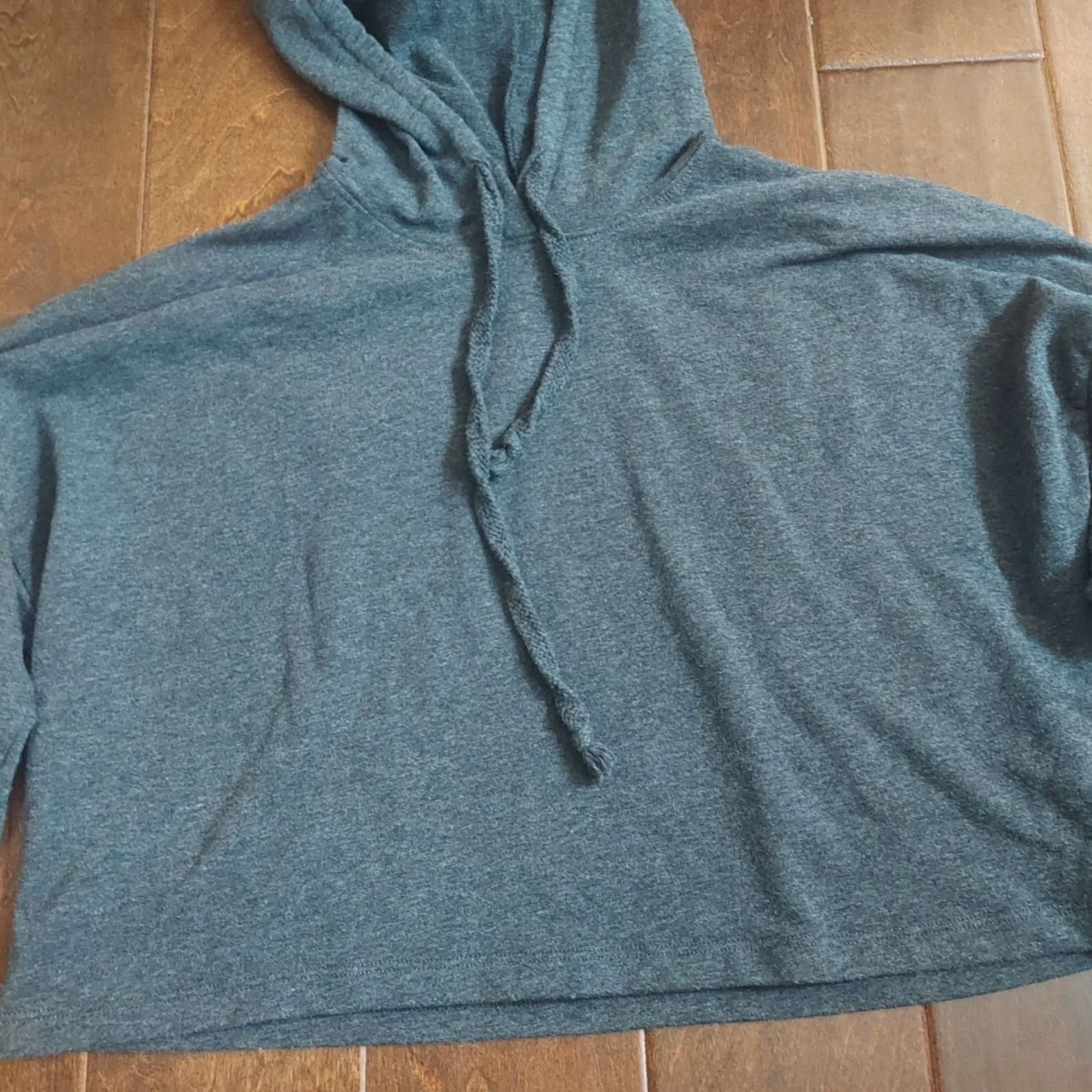 Fashion Nova Fashion Nova Hoodie Women Gray Drawstring Cropped - Size M - Pullover, Long Sleeve, Solid, Activewear, Casual, Travel, Party/Cocktail Size M / US 6-8 / IT 42-44 - 3 Thumbnail
