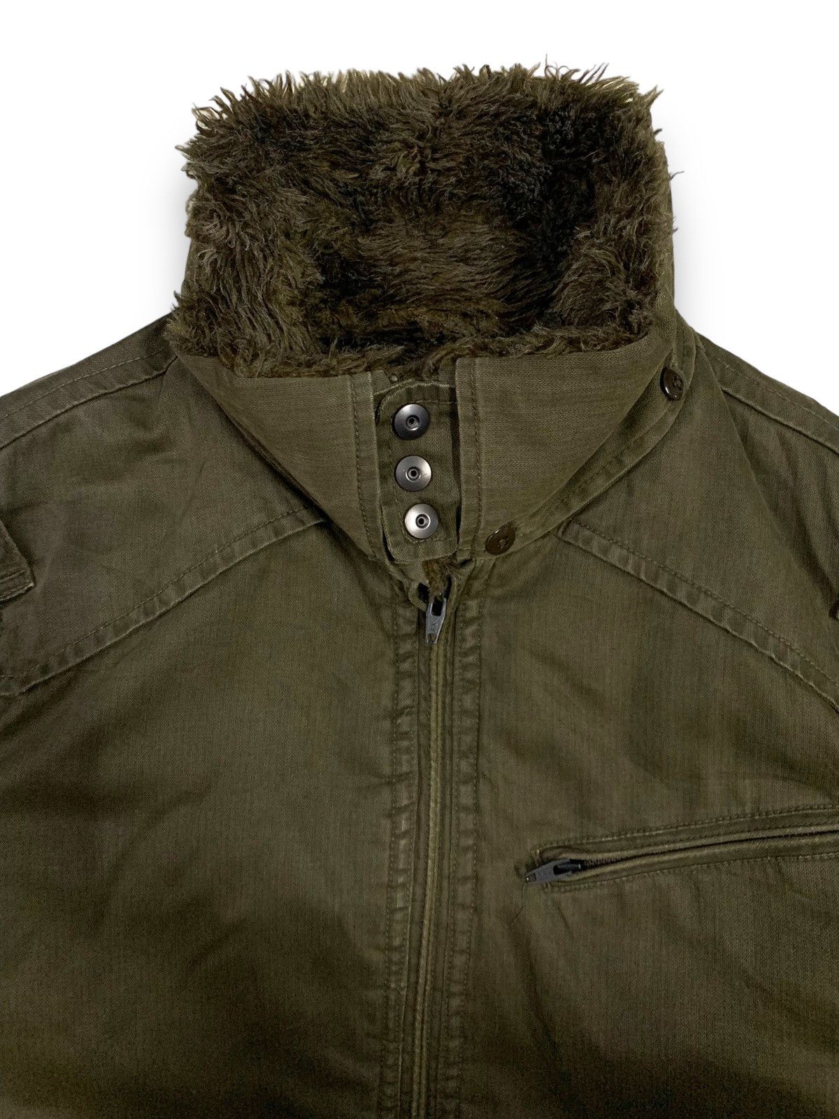 14th Addiction Vintage Chevignon Canvas Sherpa Fur Lined Punk Style Jacket Size US L / EU 52-54 / 3 - 6 Thumbnail
