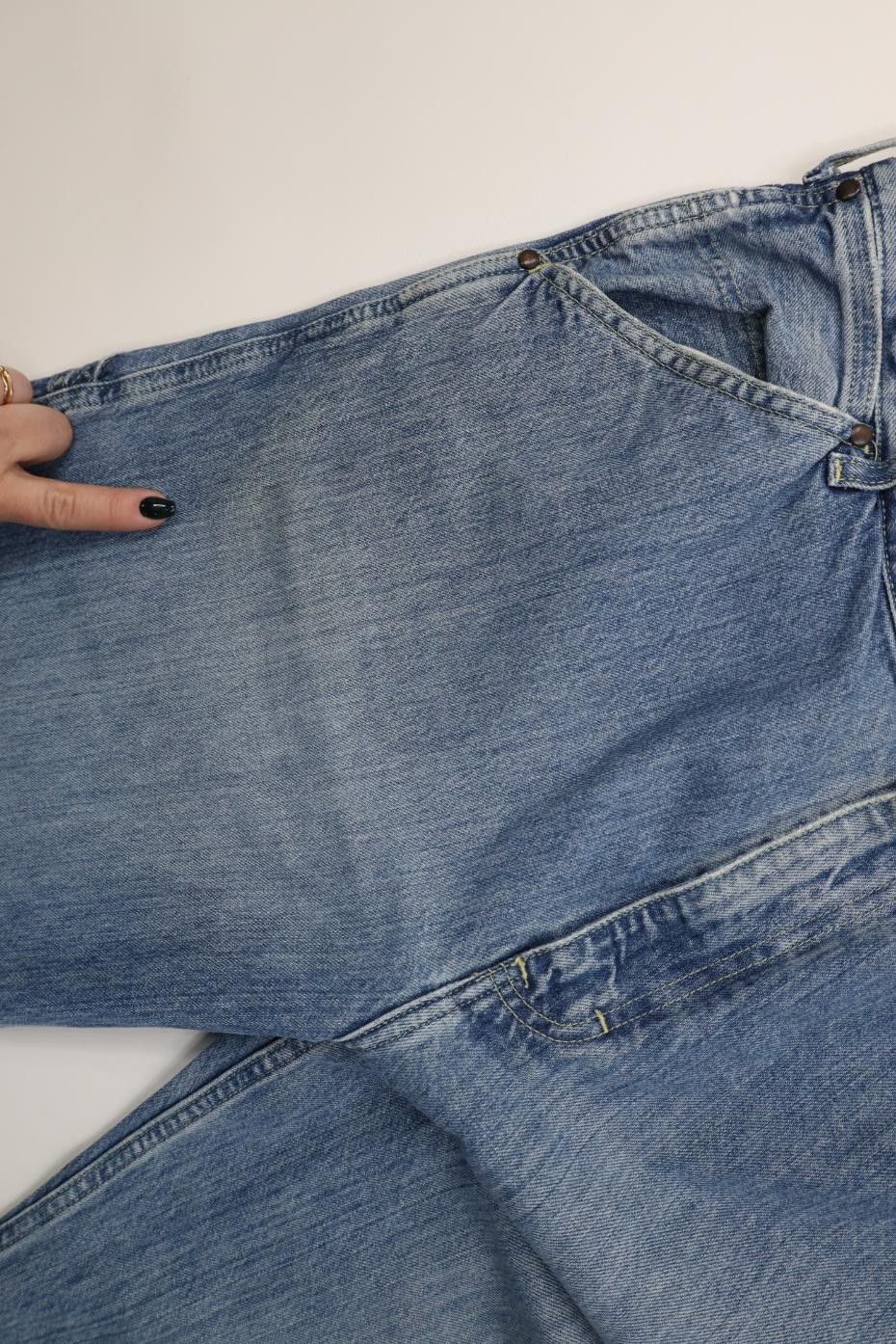 American Eagle Outfitters Vintage 90s Y2K American Eagle Wide Leg Dungaree Denim Jeans Size US 36 / EU 52 - 6 Thumbnail