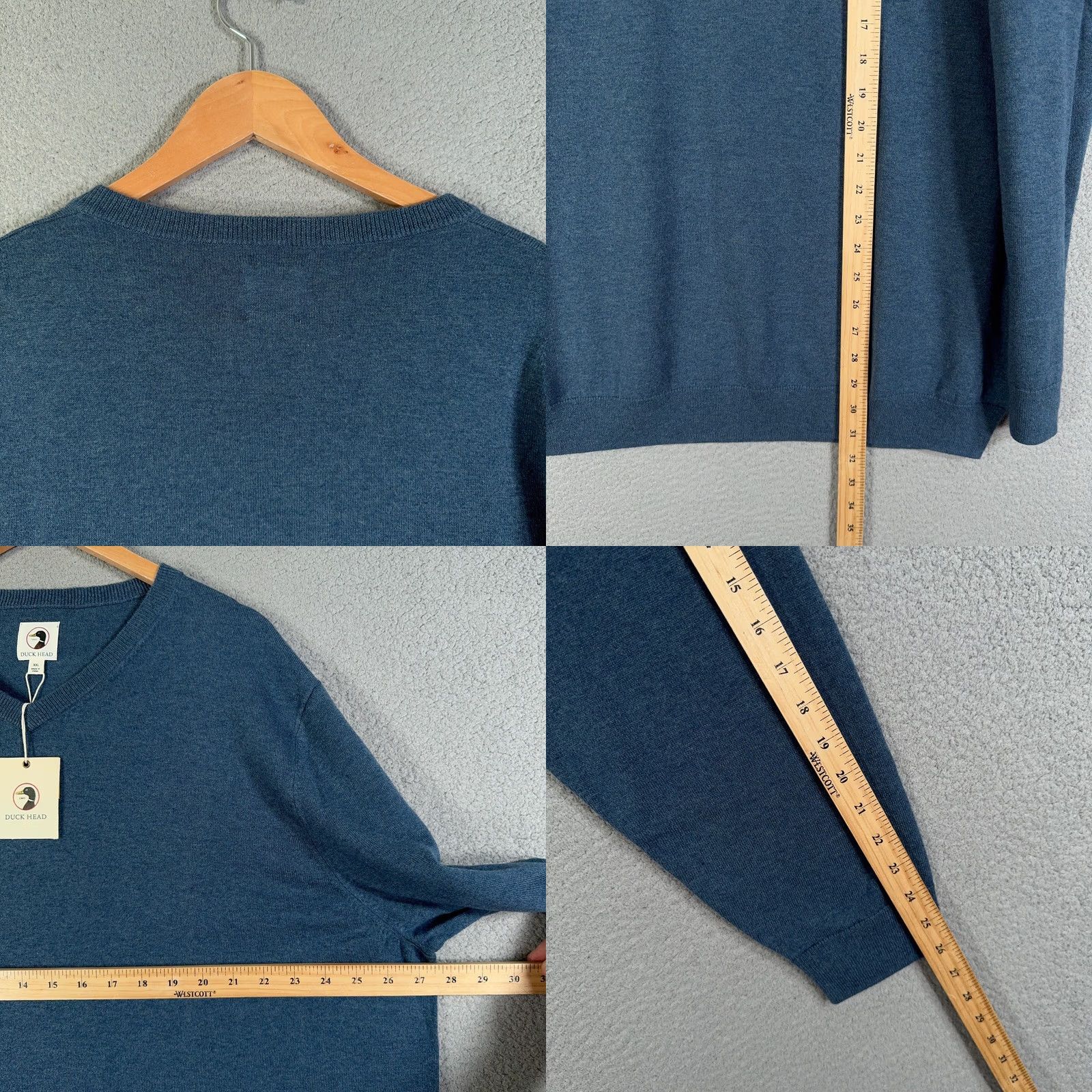 Vintage Duck Head Men Sweater XL Blue Crew Neck Pullover Wool Cotton All Seasons Knit Casual 2XL Pullover Size US XXL / EU 58 / 5 - 8 Thumbnail