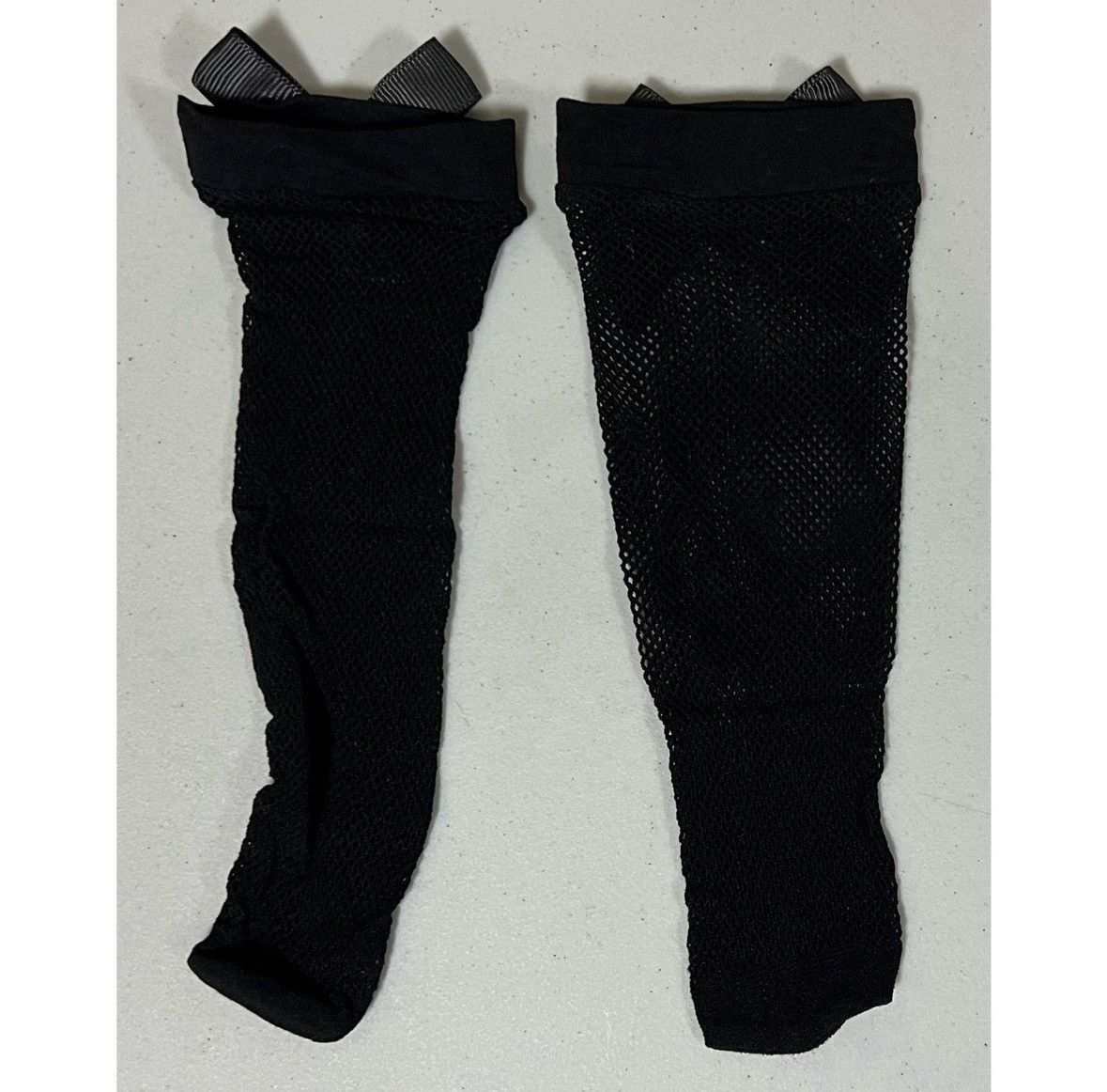 Vintage Black Fishnet Bow Bows Anklets Ankle Socks Hosiery Lingerie Size ONE SIZE - 3 Thumbnail